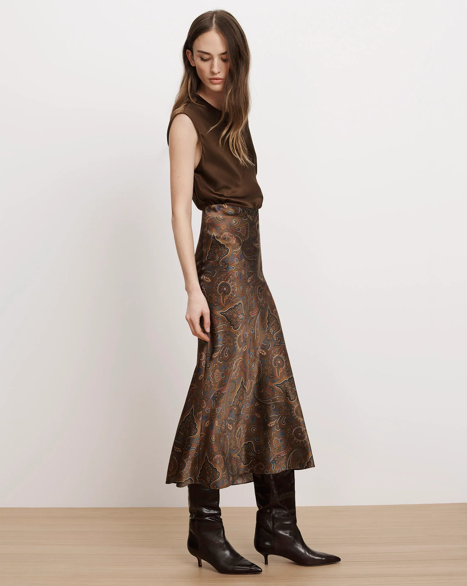 Clover Paisley Midi Skirt