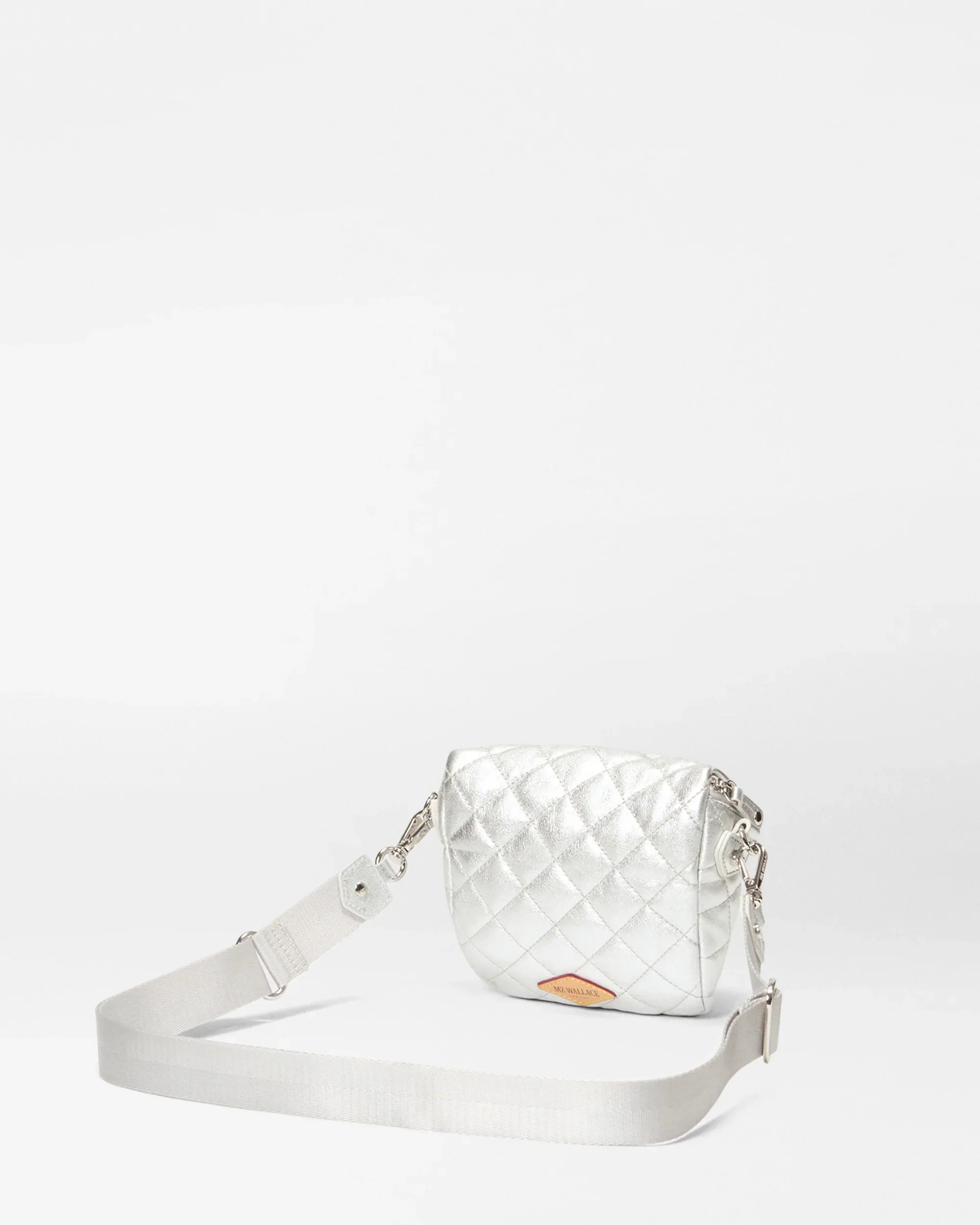 Silver Leather Micro Crosby Sling Bag