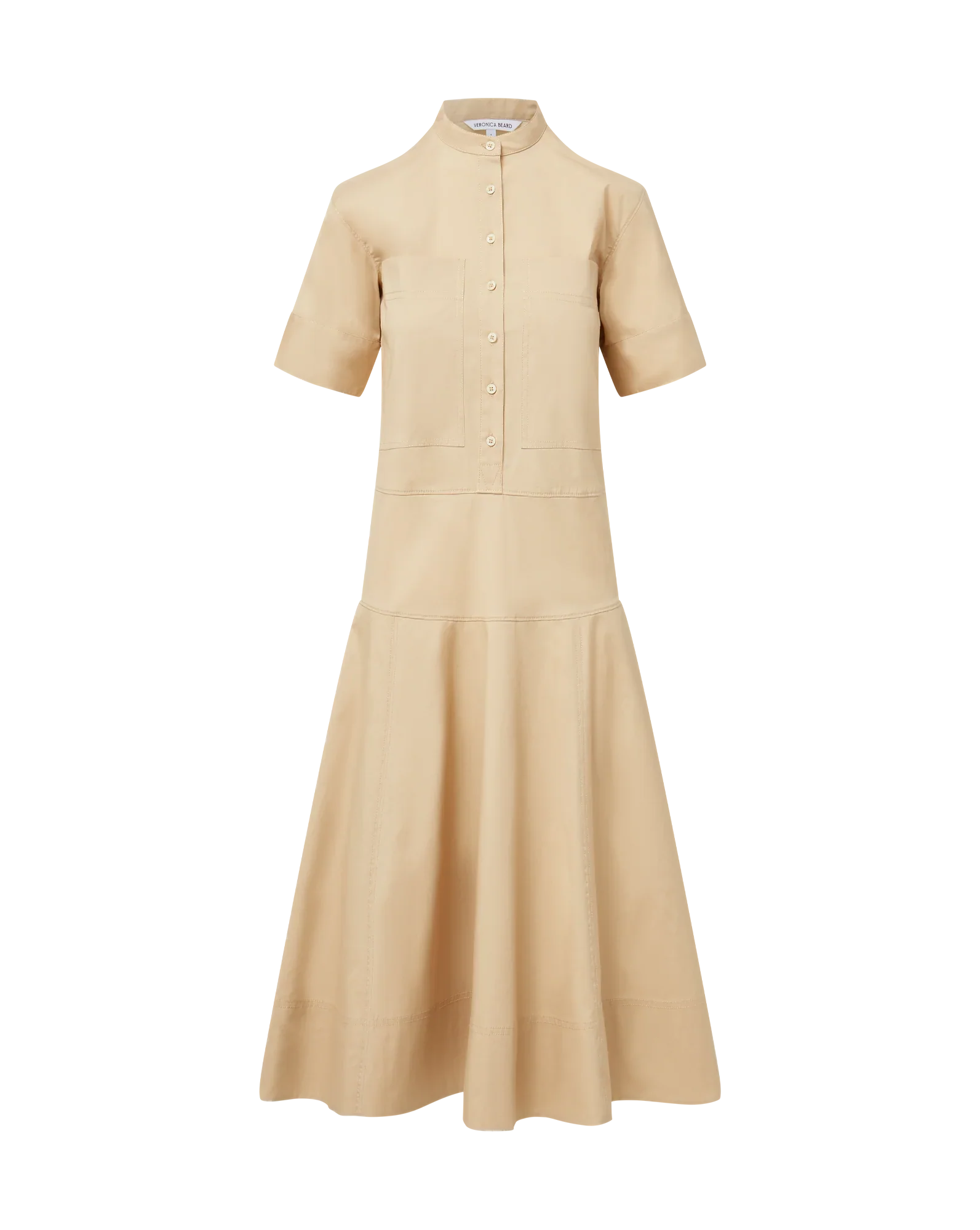 Cam Drop-Waist Midi Shirtdress
