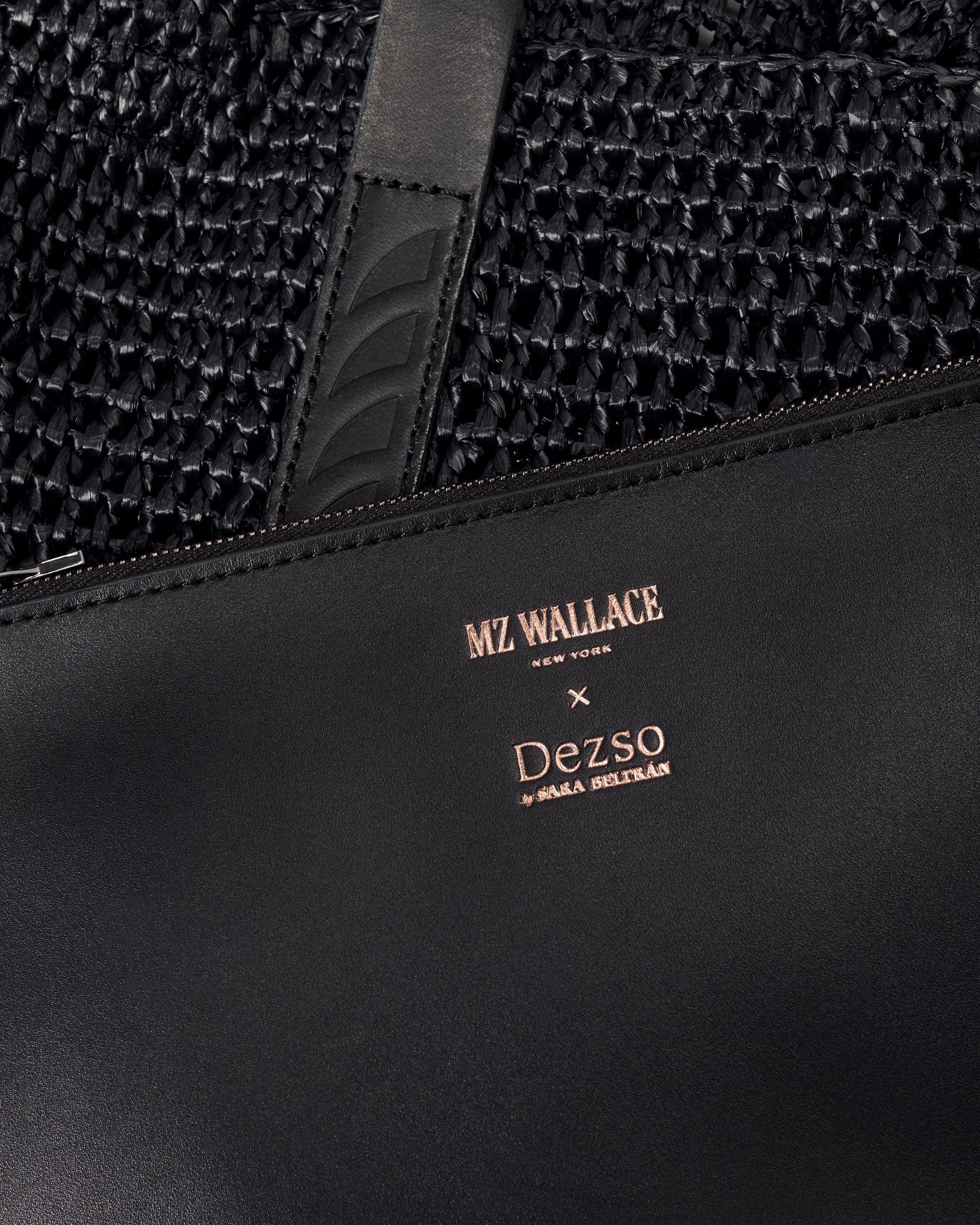 Dezso Black Crochet Finn Crochet Tote