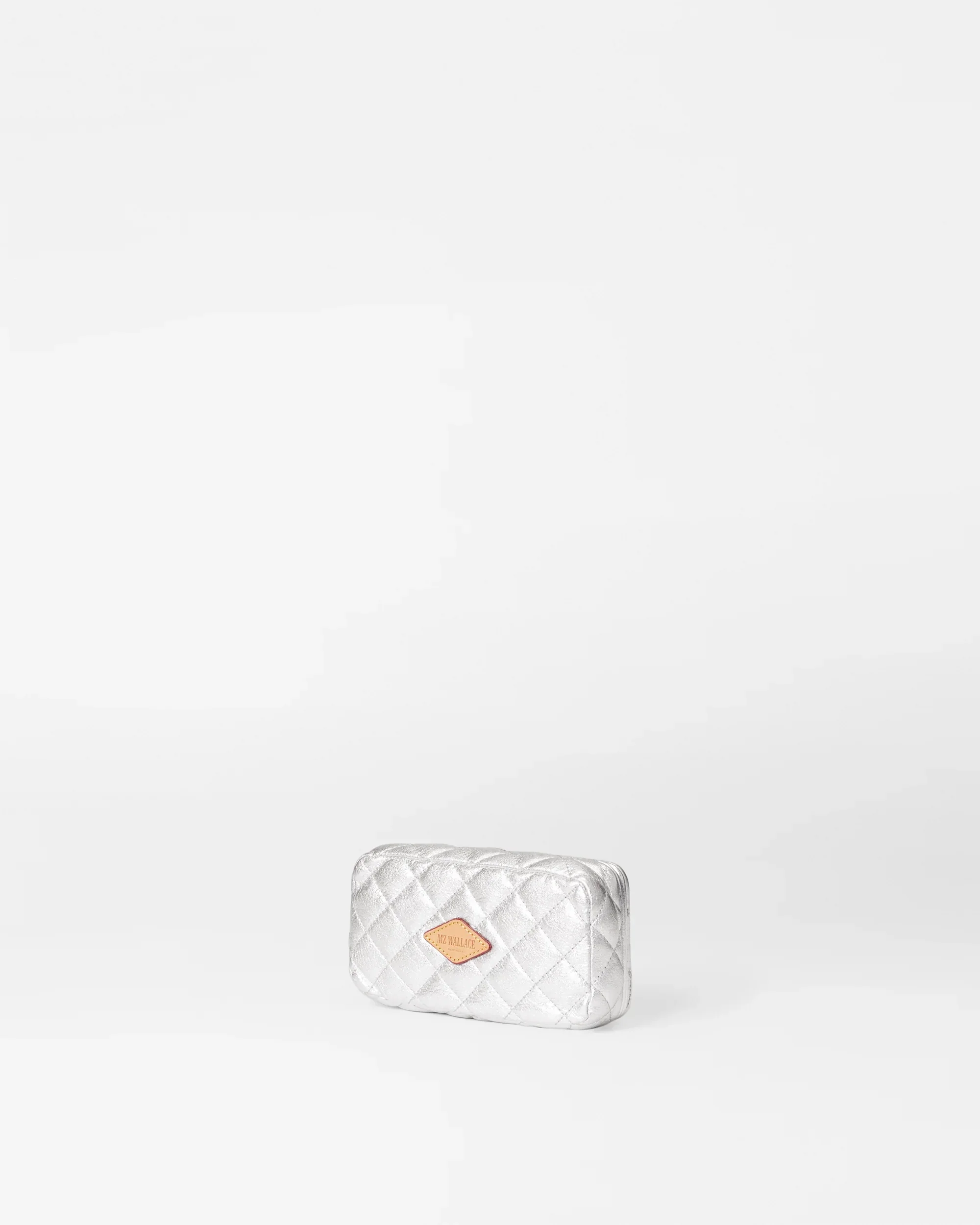 Silver Metallic Leather Medium Retro Frame Case