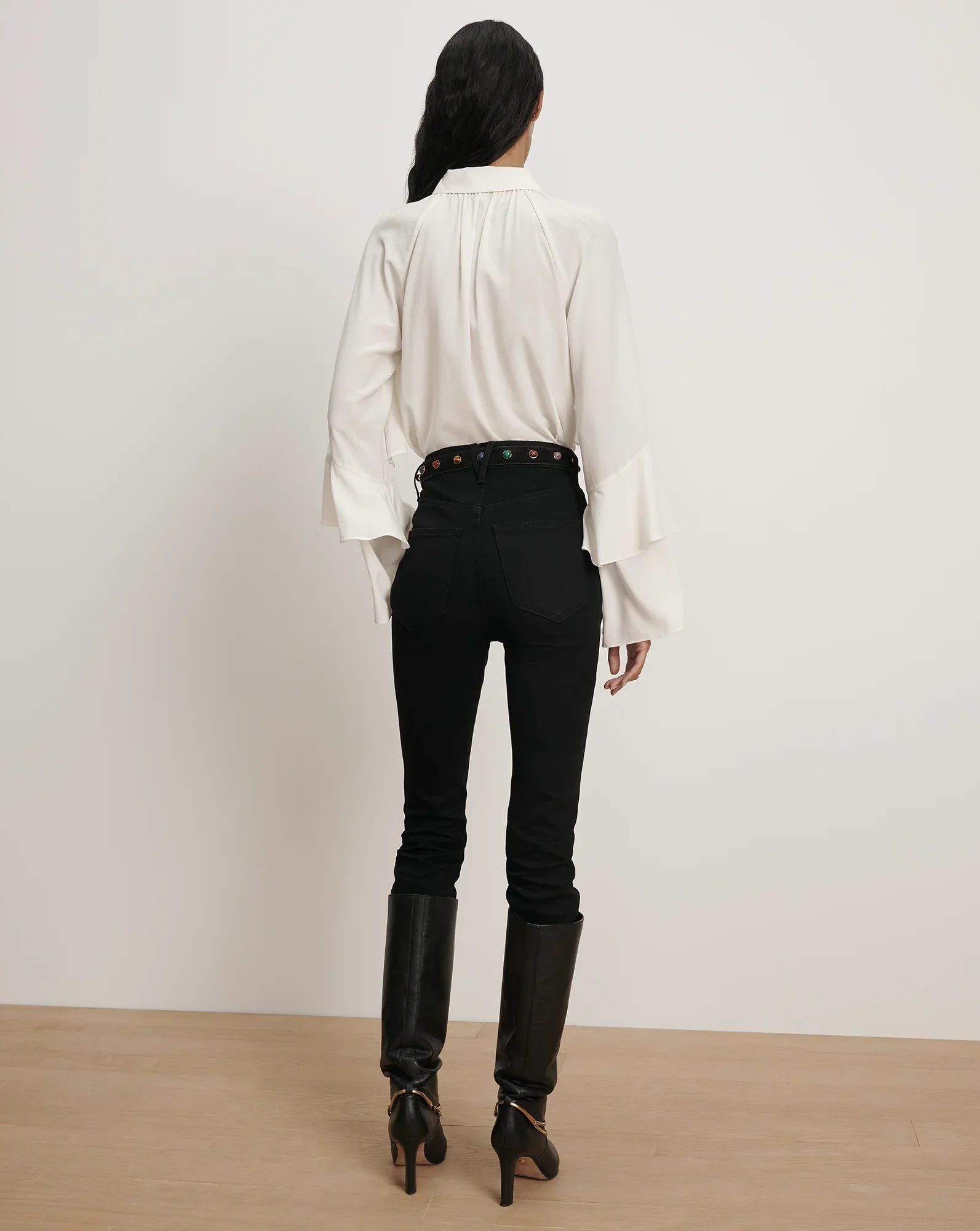 Demaris Ruffled Button-Down Blouse
