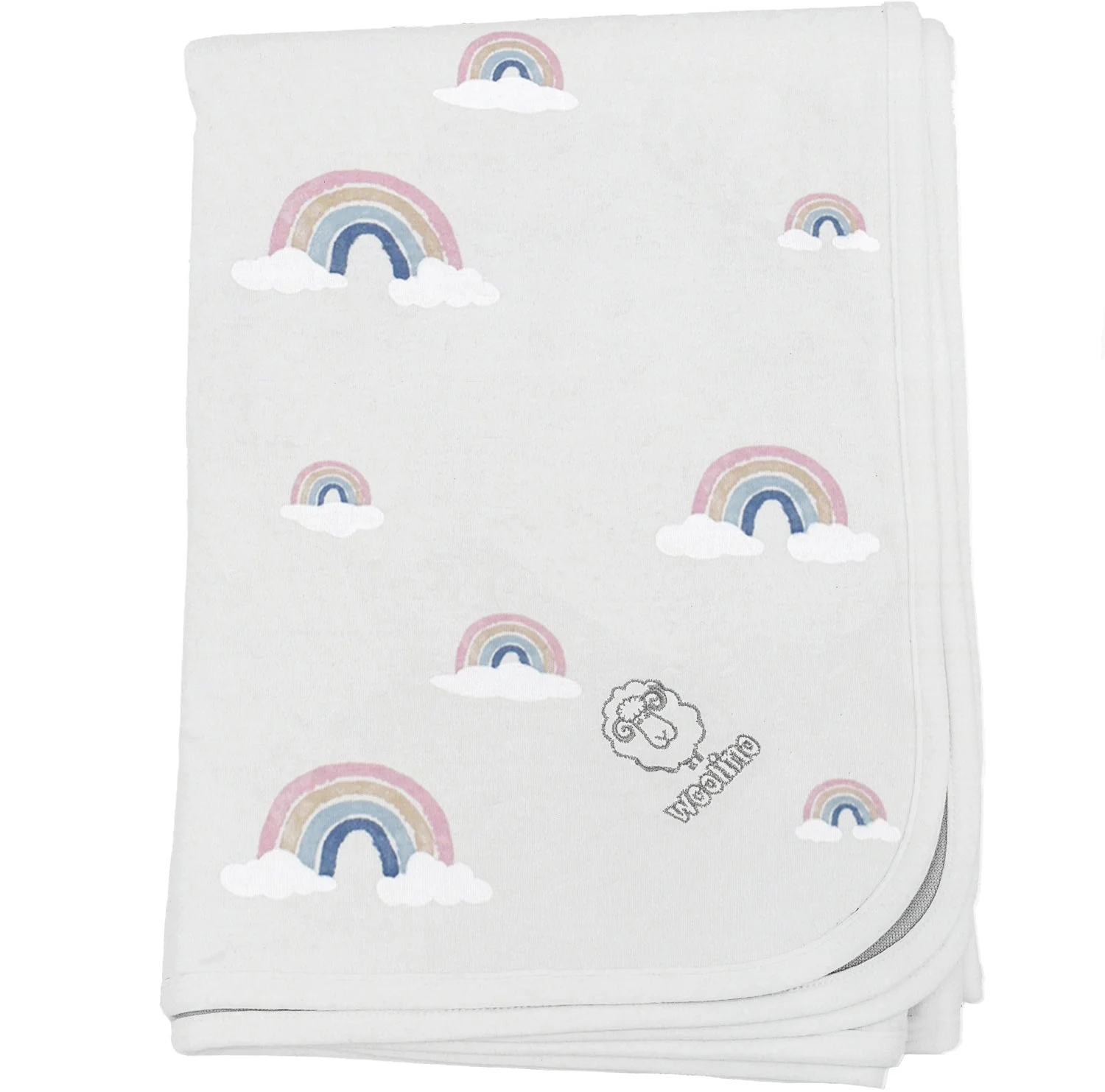 Imperfect Toddler Blanket, 4 Season? Merino Wool & Organic Cotton Blanket, 52.5 x 40, Rainbow