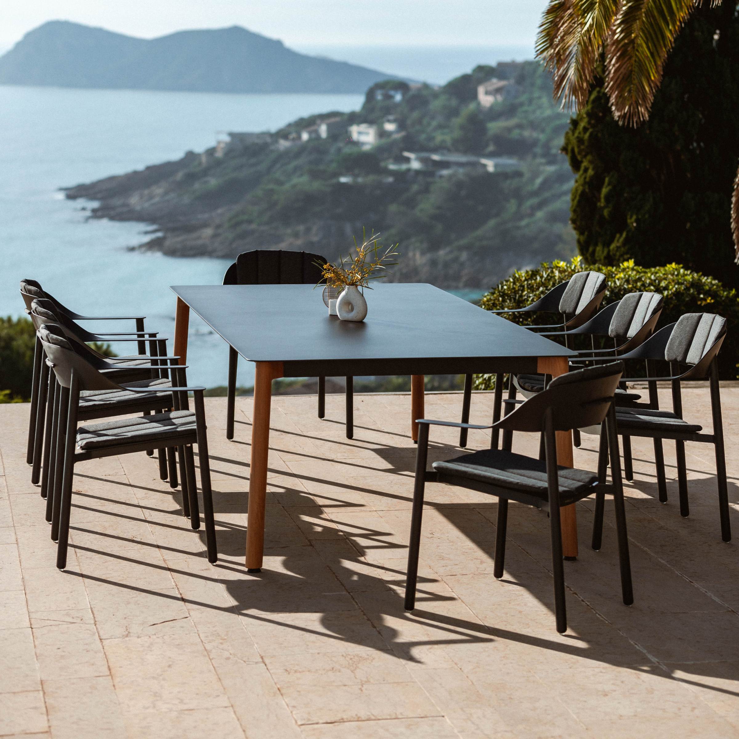 Table de jardin rectangulaire en aluminium 10 places (240 x 120 cm) Monte Carlo Gris anthracite - Action-sport36