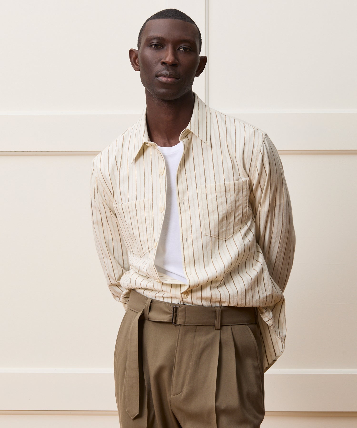 Cotton Dobby Point Collar Shirt