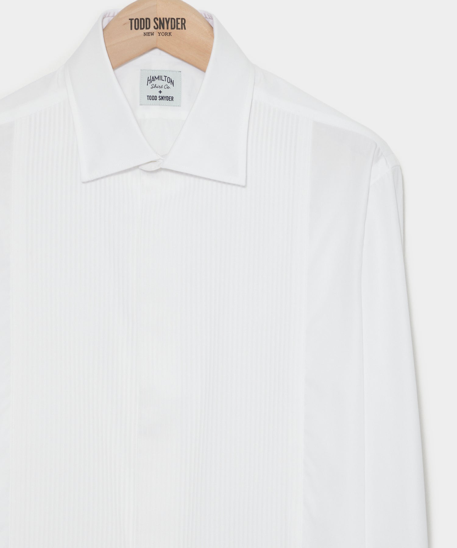 Hamilton + Todd Snyder Cotton Pleated Spread Collar Tuxedo Shirt