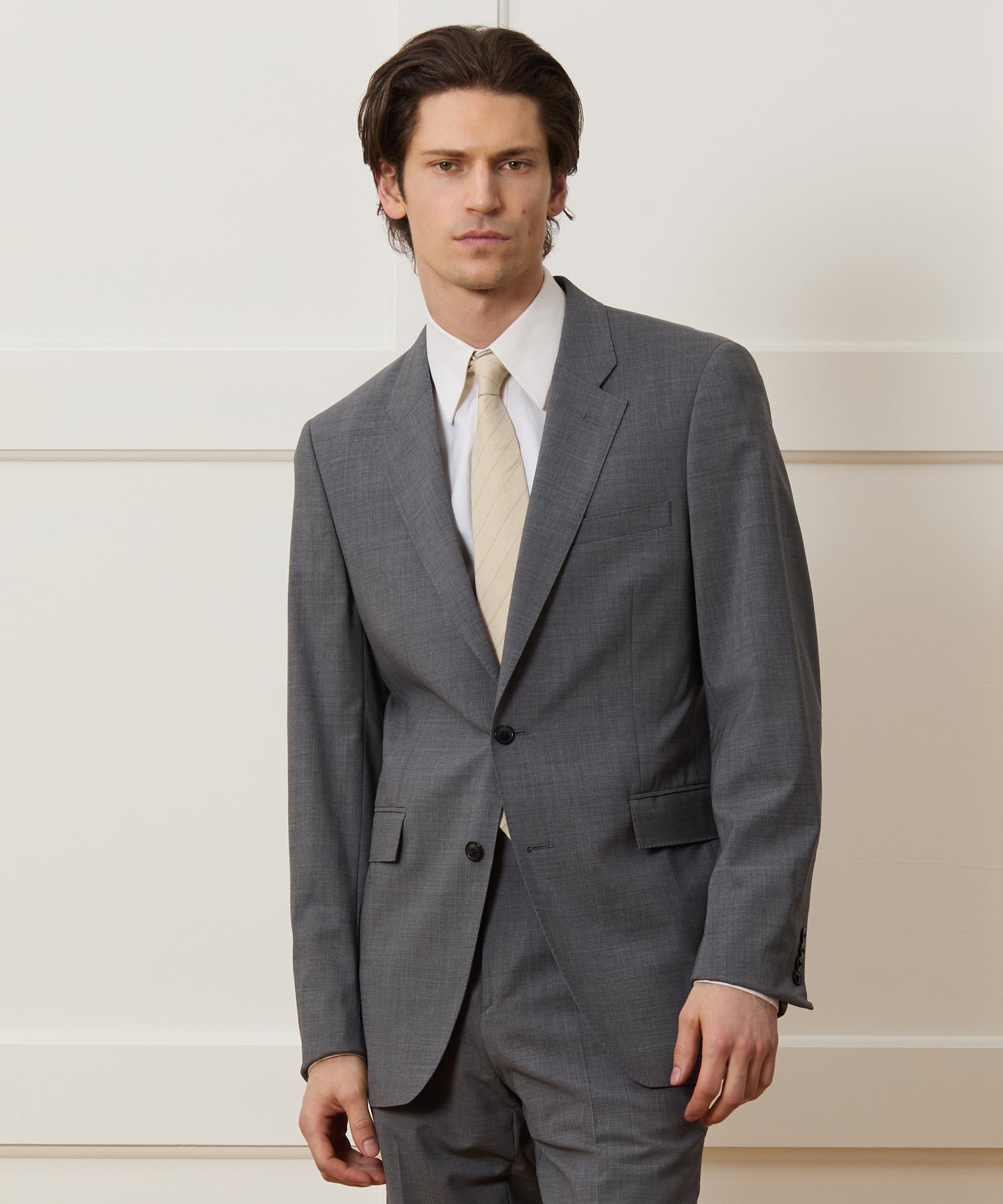 Italian Tropical Wool Sutton Jacket in Charcoal