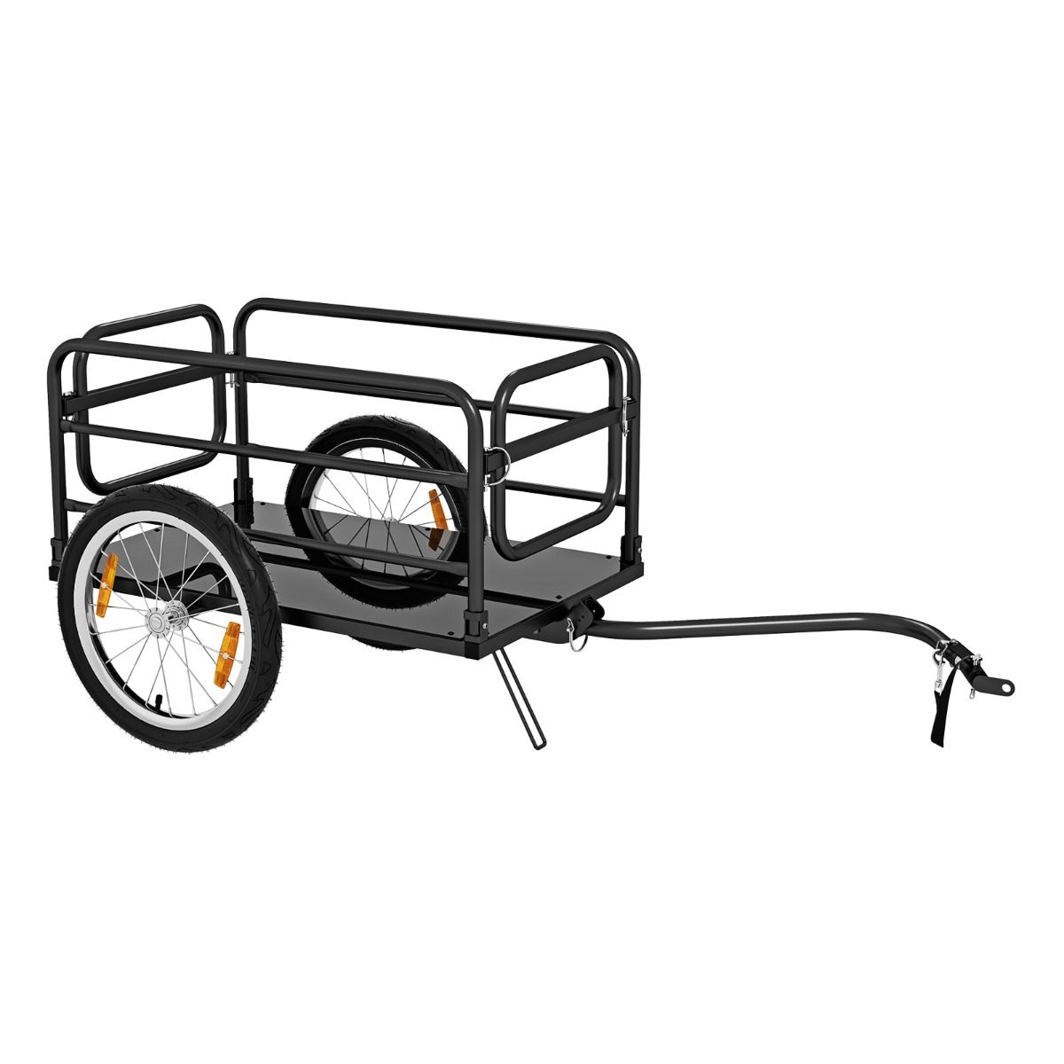 Remorque de Vélo avec Cadre Pliable Charge 55 kg Chariot pour Vélo avec Housse en Tissu Oxford Roues à Air de 40 cm Réflecteurs Bleu