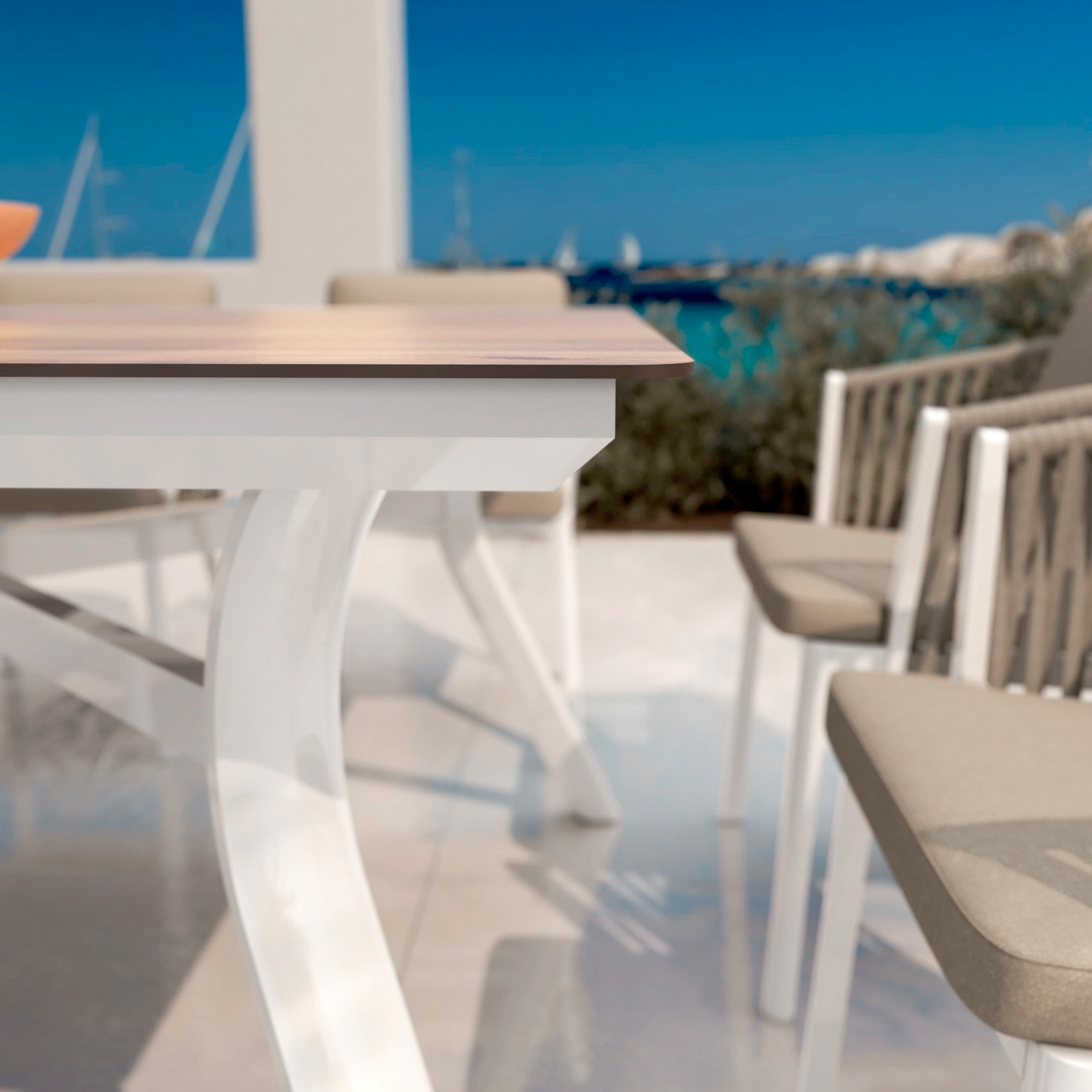 Table de jardin en aluminium 8 places (200 x 90 cm) Amalfi Blanc - Action-sport36