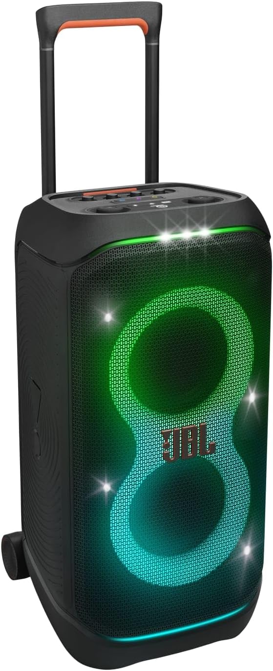 JBL PartyBox Club 120,Enceinte portable de soirée,poignée pliable ergonomique,jeu de lumières,12 heures d'autonomie,résistante aux éclaboussures IPX4,noir,Prise européenne (Type C)