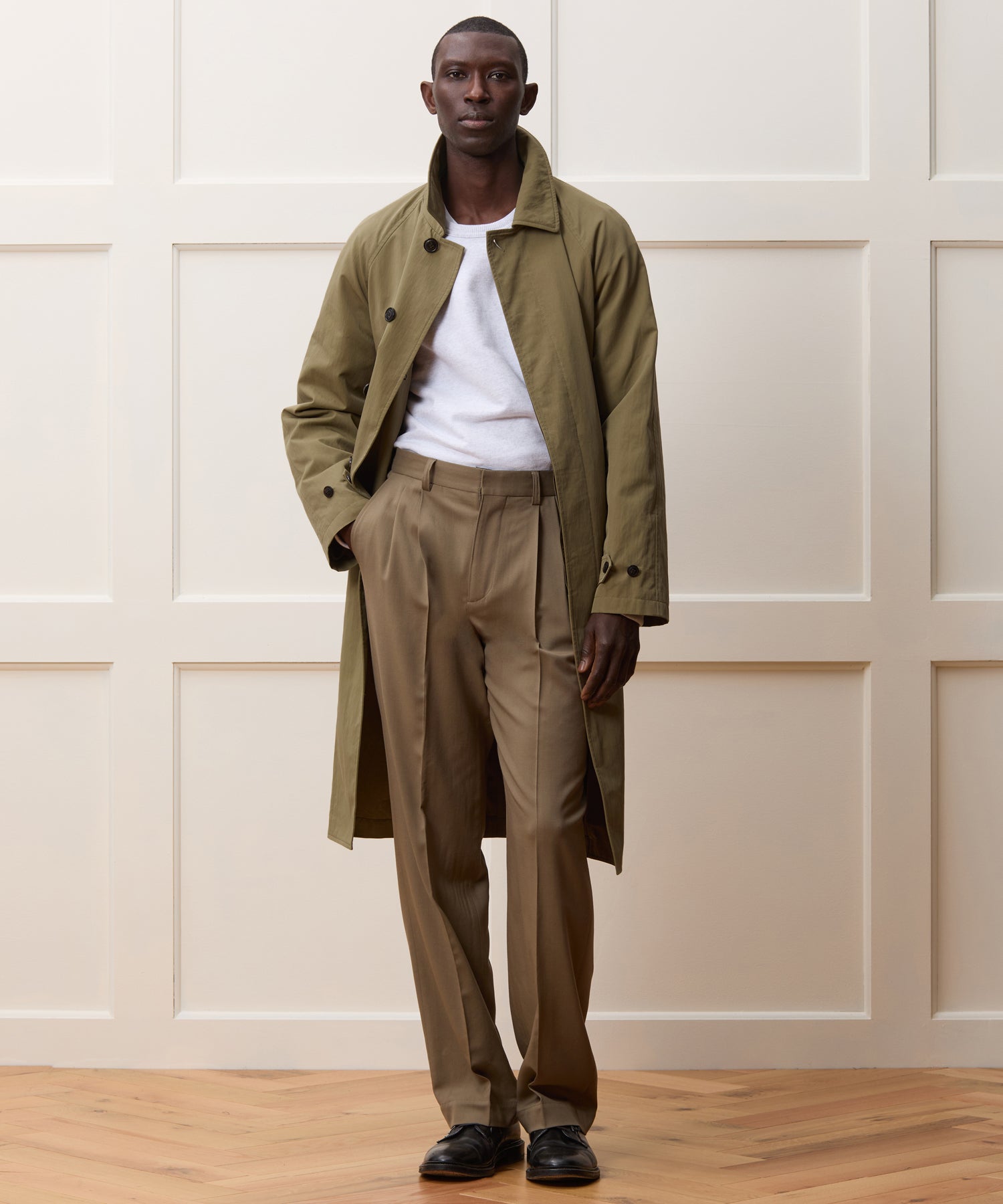 Italian Belted Balmacaan Trench coat