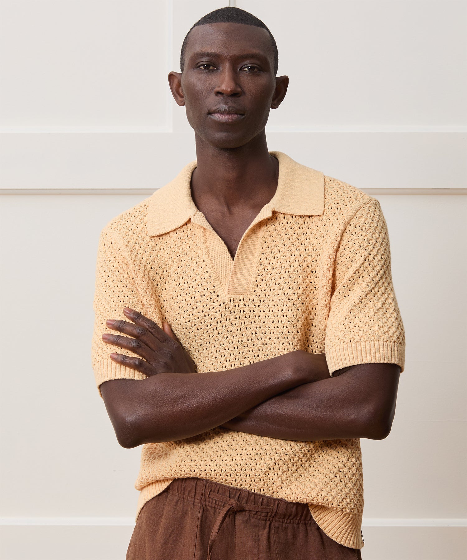 Relaxed Open-Knit Montauk Sweater Polo