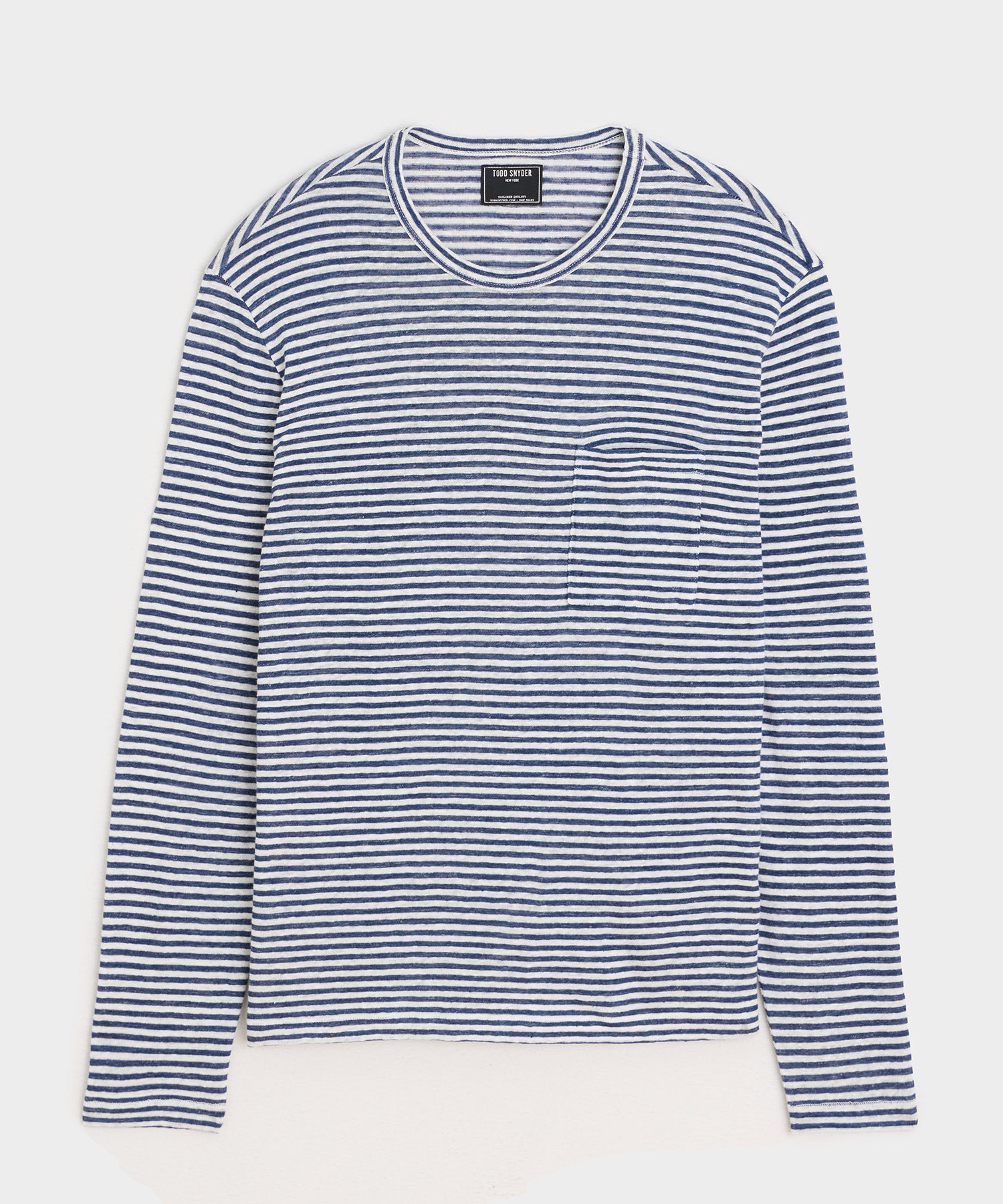Linen Jersey Striped Pocket Tee