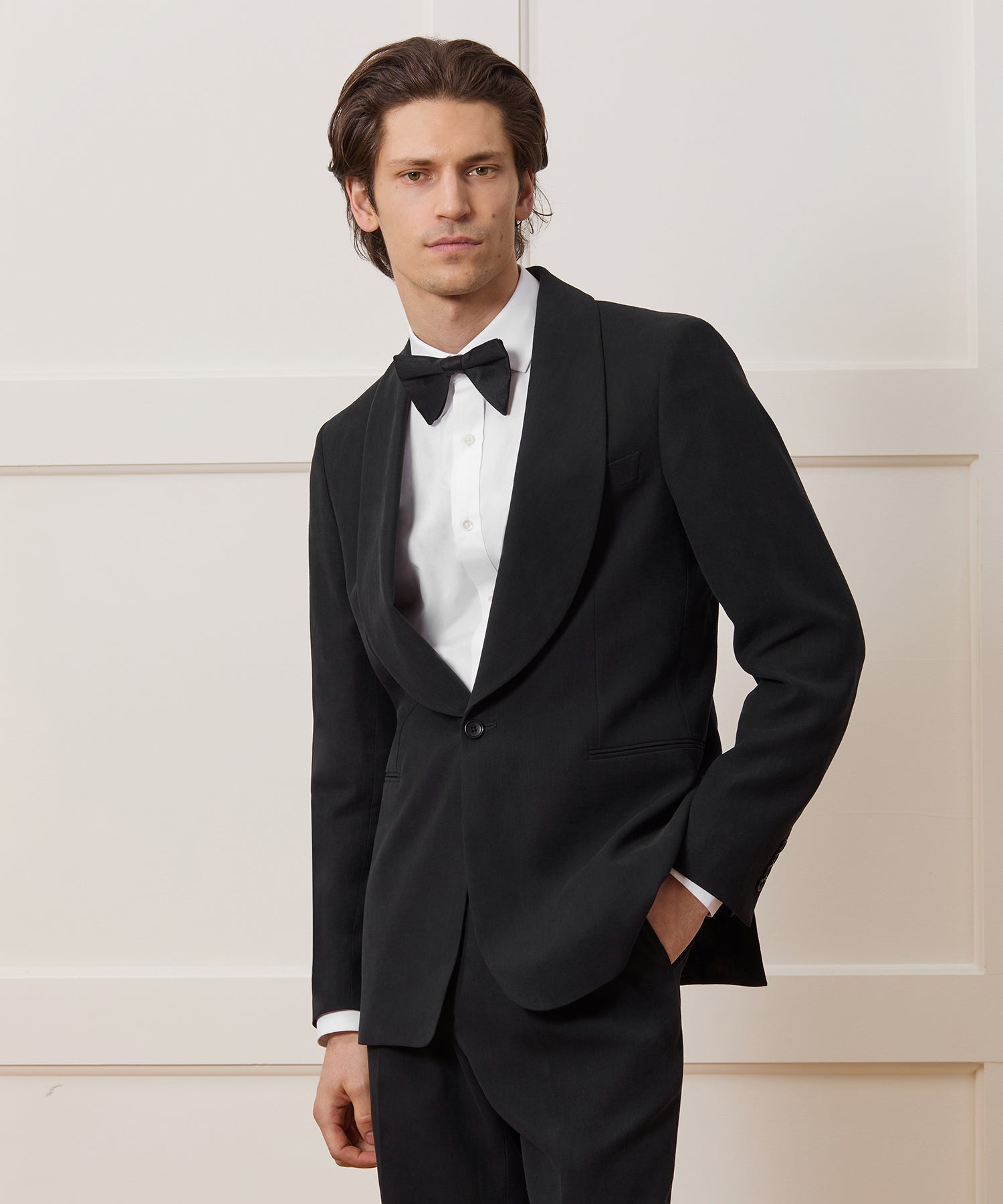 Italian Sueded Linen Shawl Collar Jacket