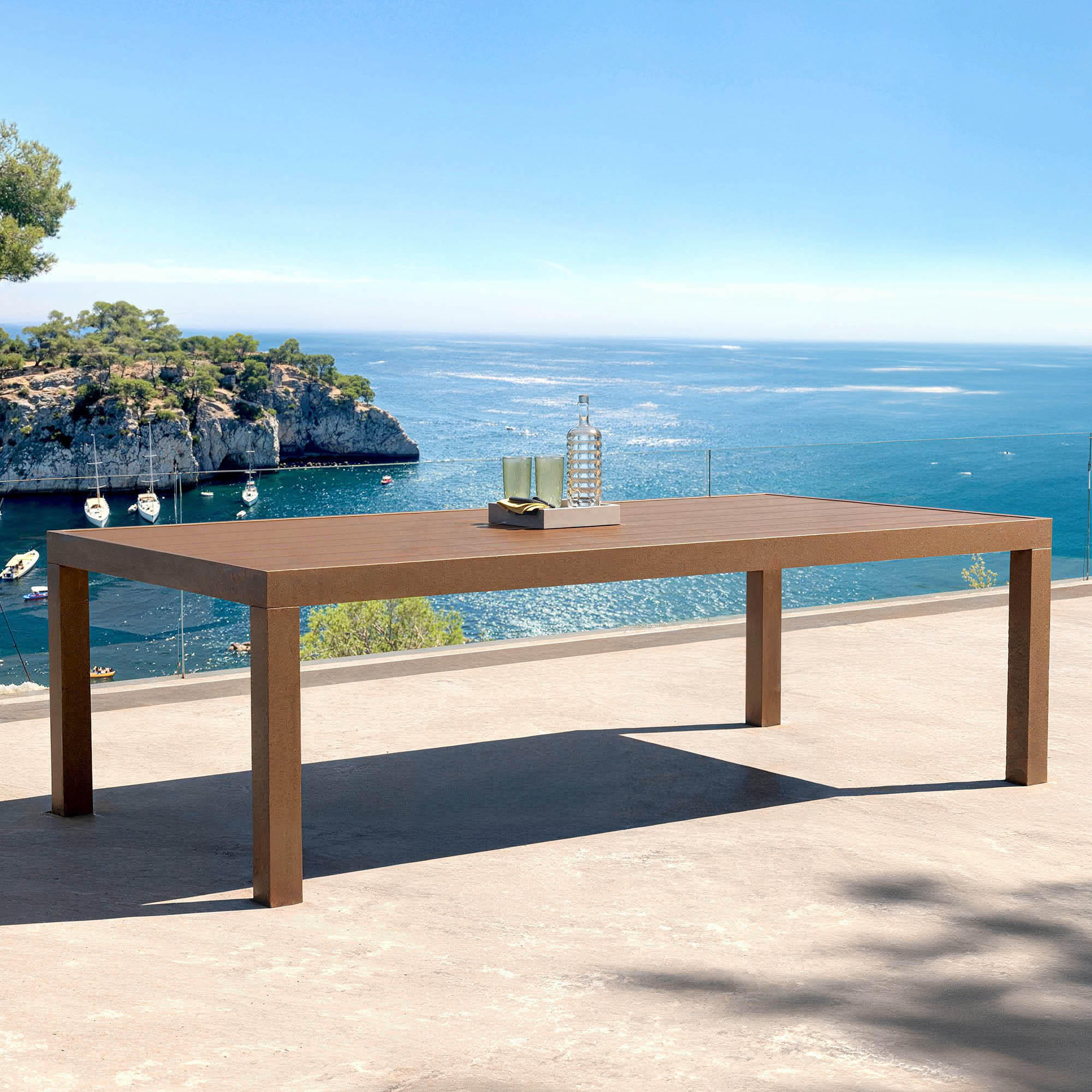 Table de jardin rectangulaire aluminium 10 places (240 x 120 cm) Murano Bronze - Action-sport36