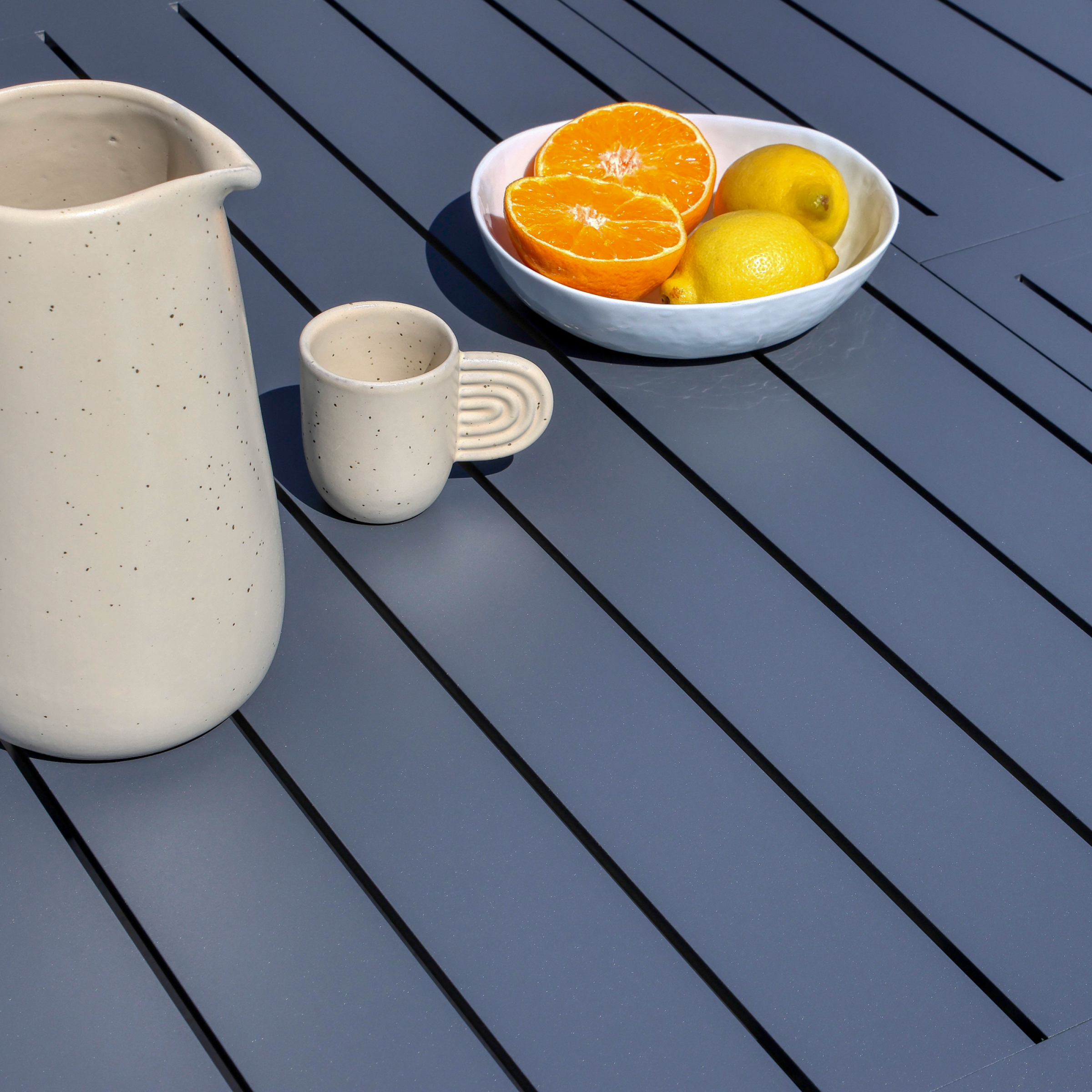 Table de jardin extensible en aluminium 10 places (286 x 100 cm) Portofino Gris anthracite - Action-sport36