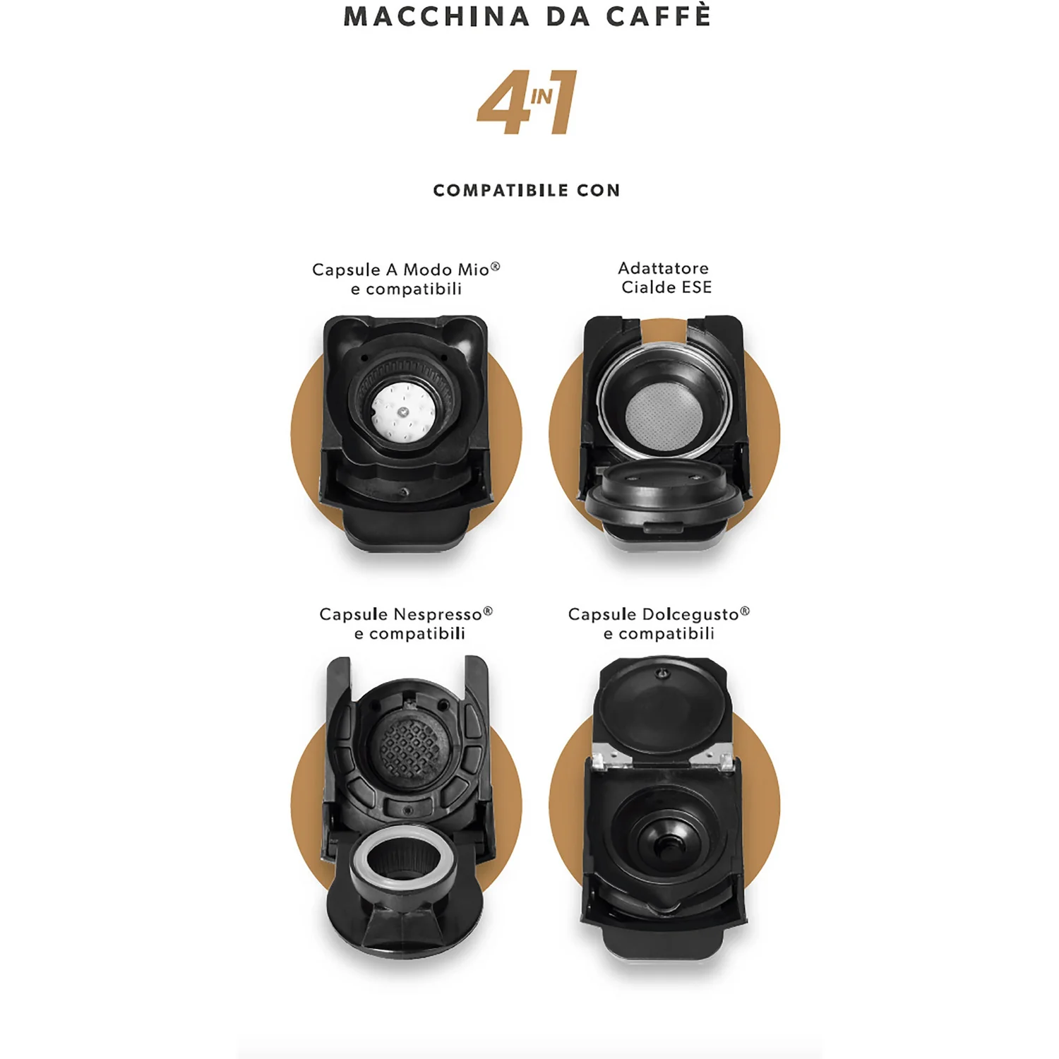 Macchina da caffè 4 in 1 Alice Express 1450 Watt