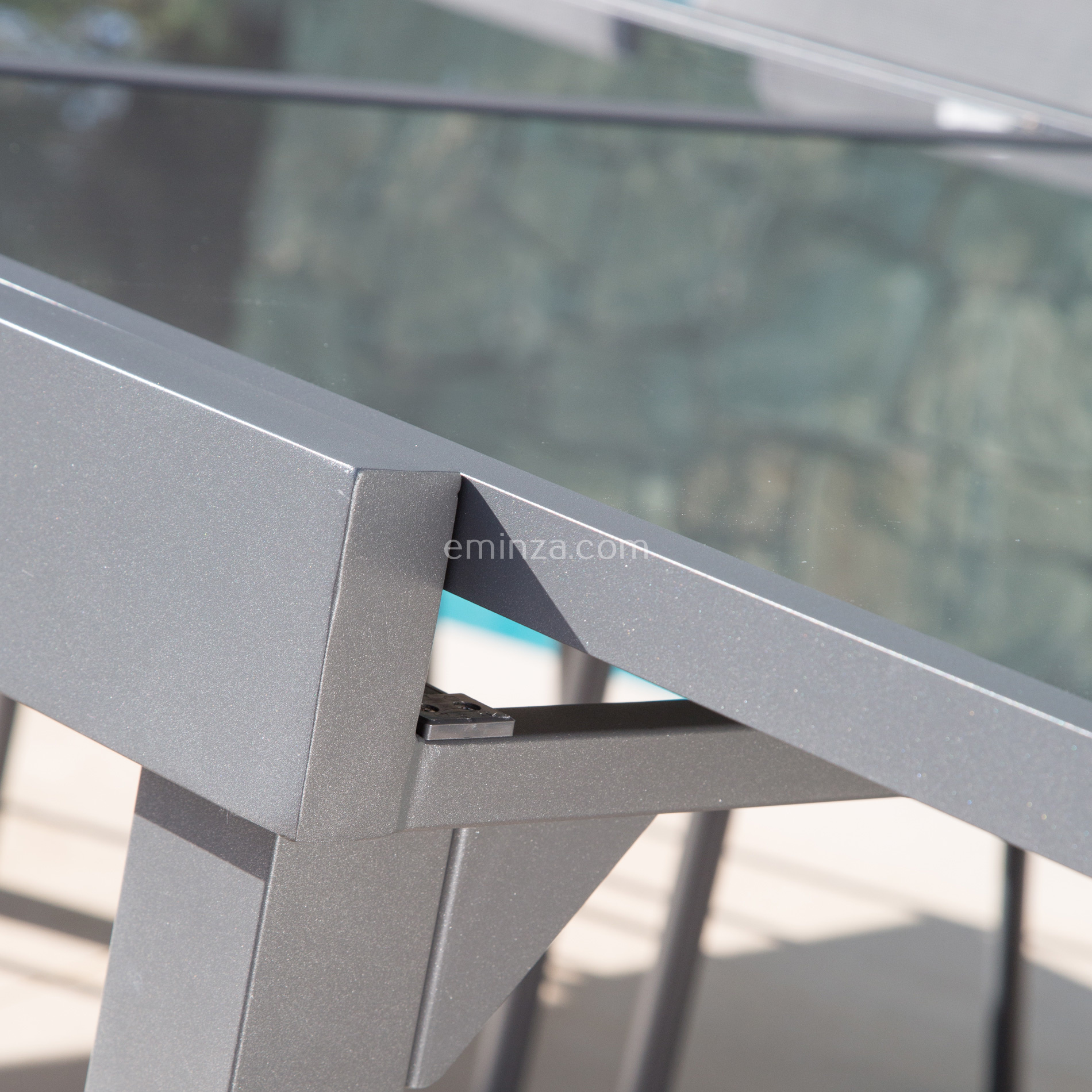 Table de jardin extensible en verre 12 places (200/320 x 100 cm) Murano Gris anthracite - Action-sport36