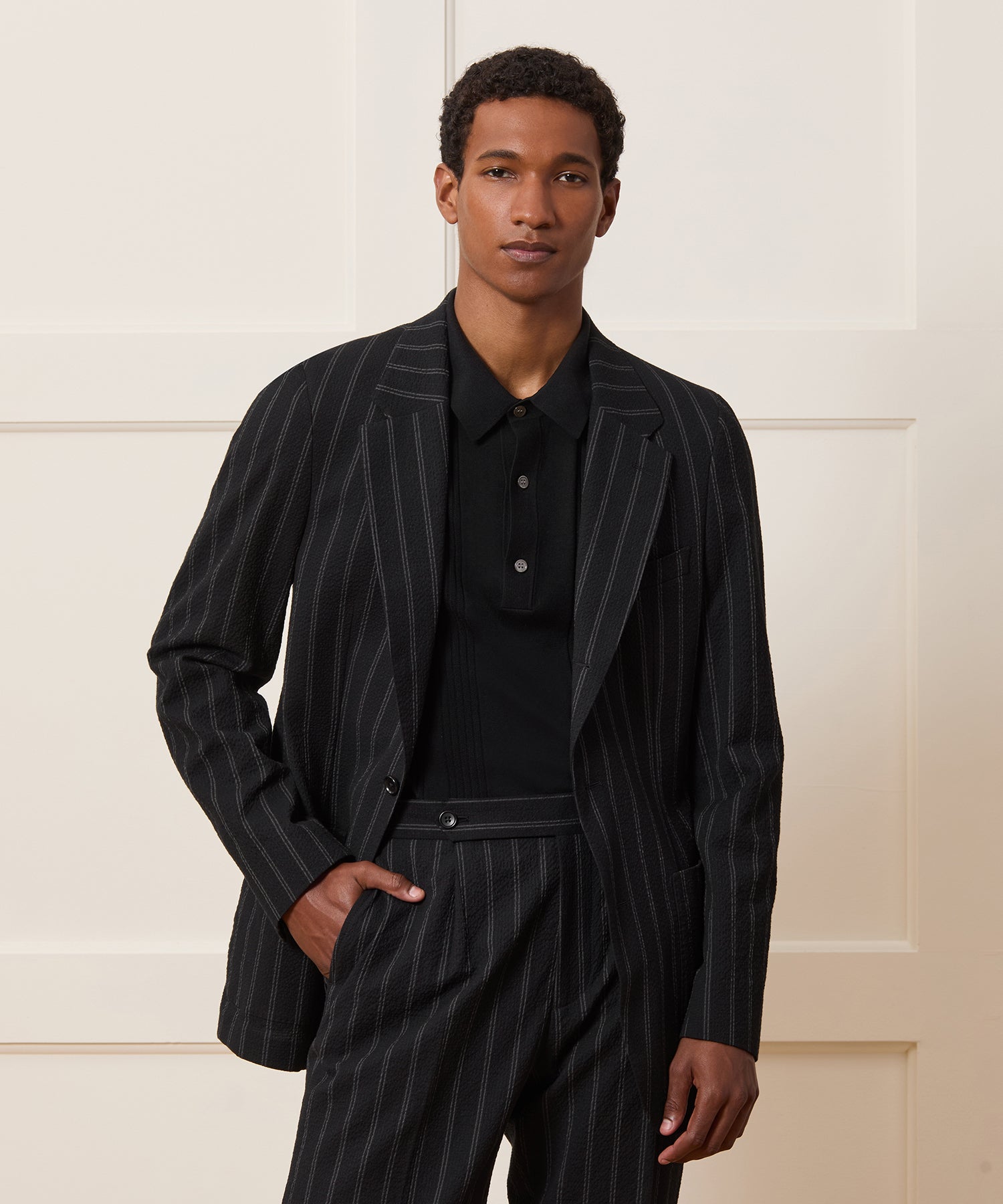 Italian Seersucker Striped Madison Jacket