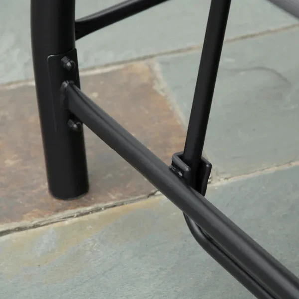 Balancelle de jardin 3 places convertible matelas fourni gris m��tal noir