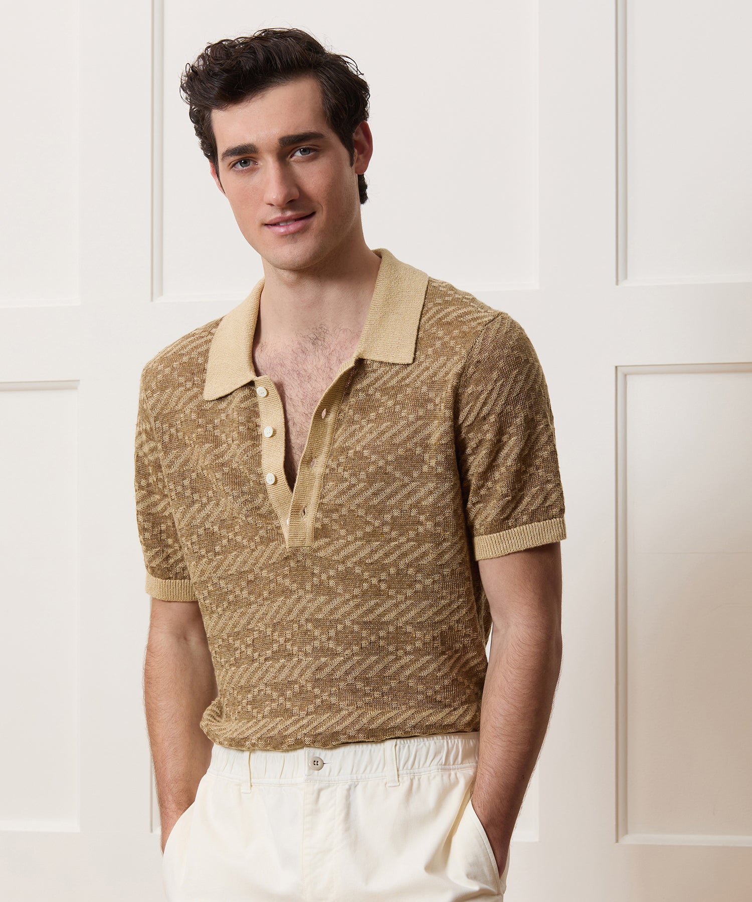 Linen Sweater Polo