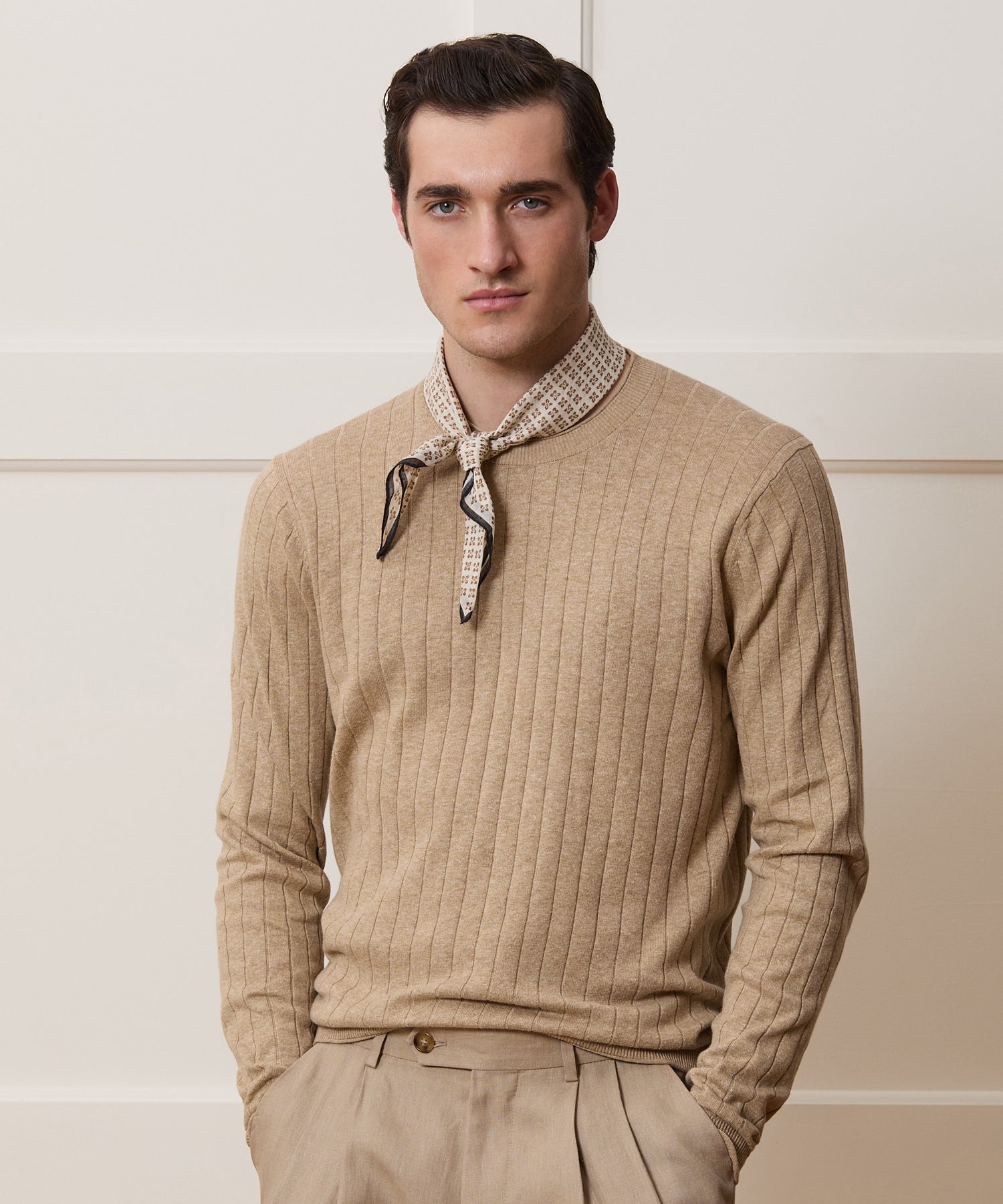Lightweight Linen-Cotton Crewneck Sweater