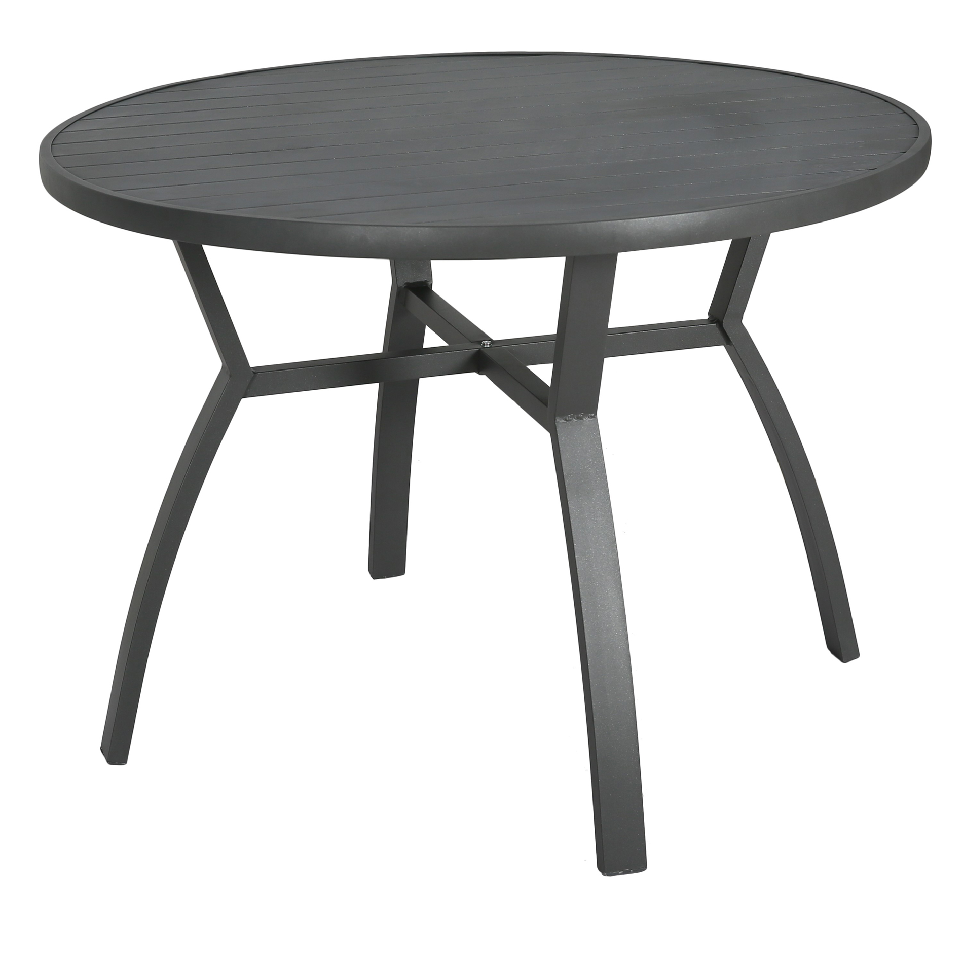 Table de jardin ronde en aluminium 5 places (D105 cm) Murano Gris anthracite - Action-sport36