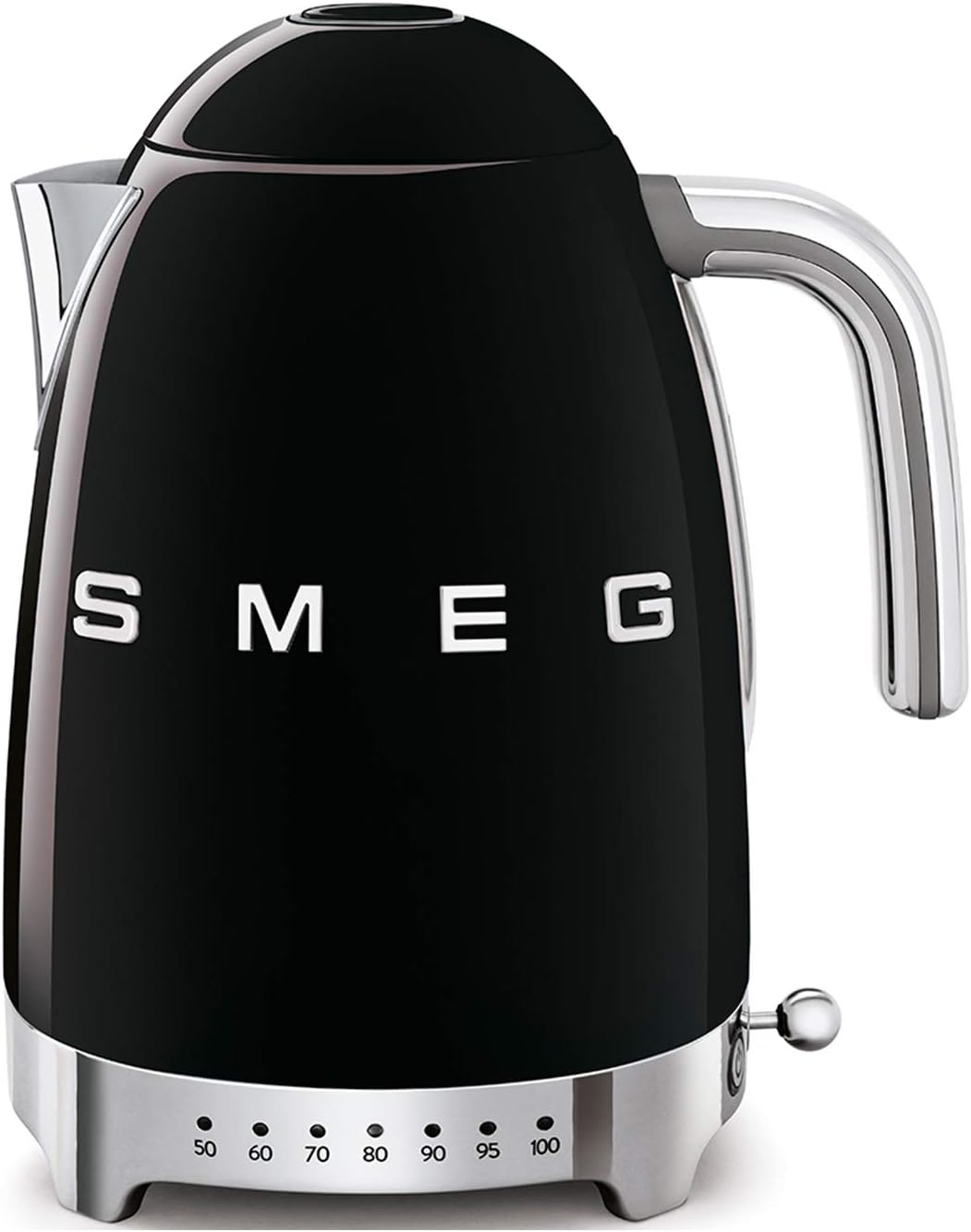 Smeg,Bouilloire à Température Variable KLF04BLEU 1,7 L,Plusieurs Température,Filtre Anticalcaire Lavable,Arrêt Automatique de Sécurité,Indicateur de Niveau d'Eau,Range Câble,2400W,Noir
