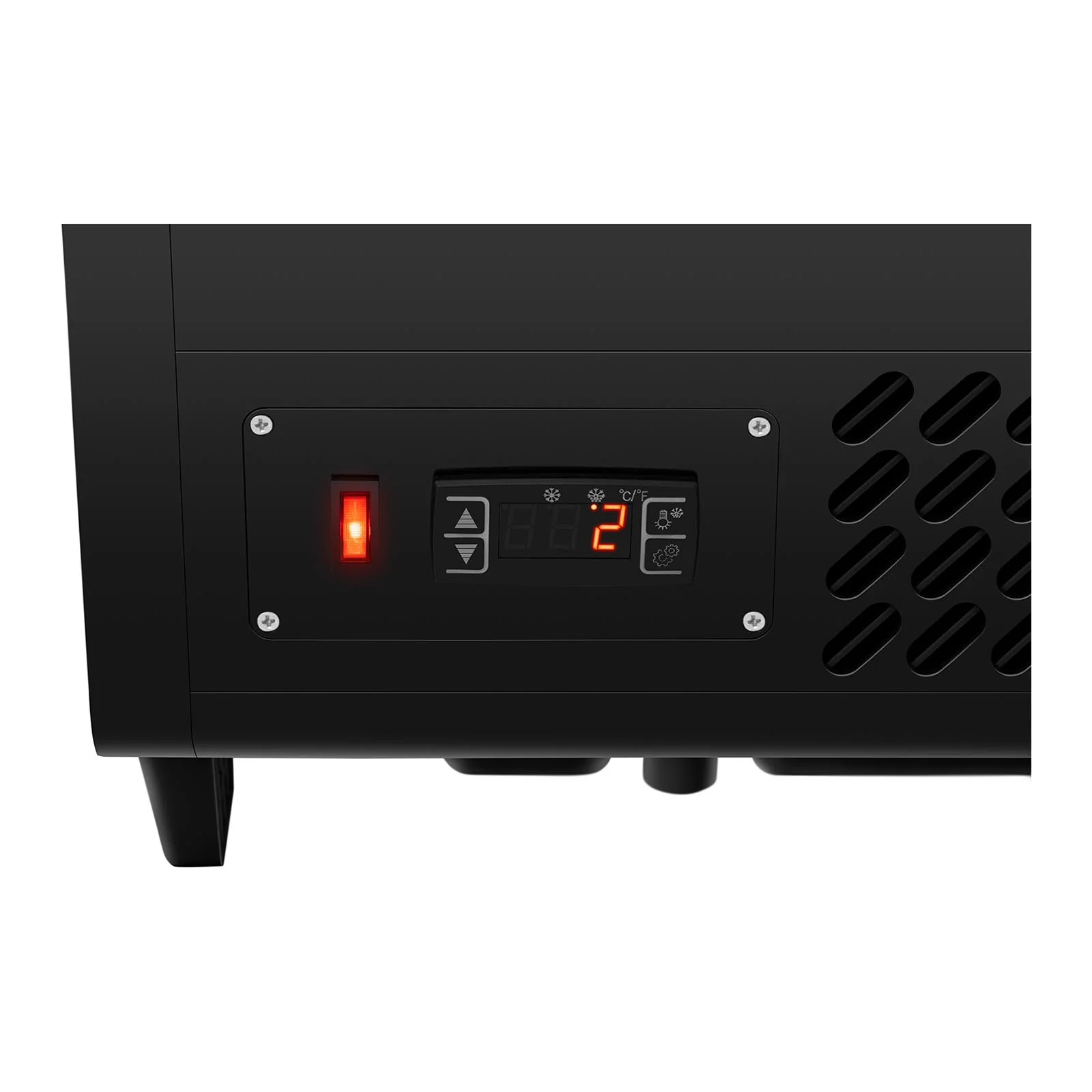 Vitrine réfrigérée 100 litres 3 niveaux plastique verre trempé noir 14_0005388