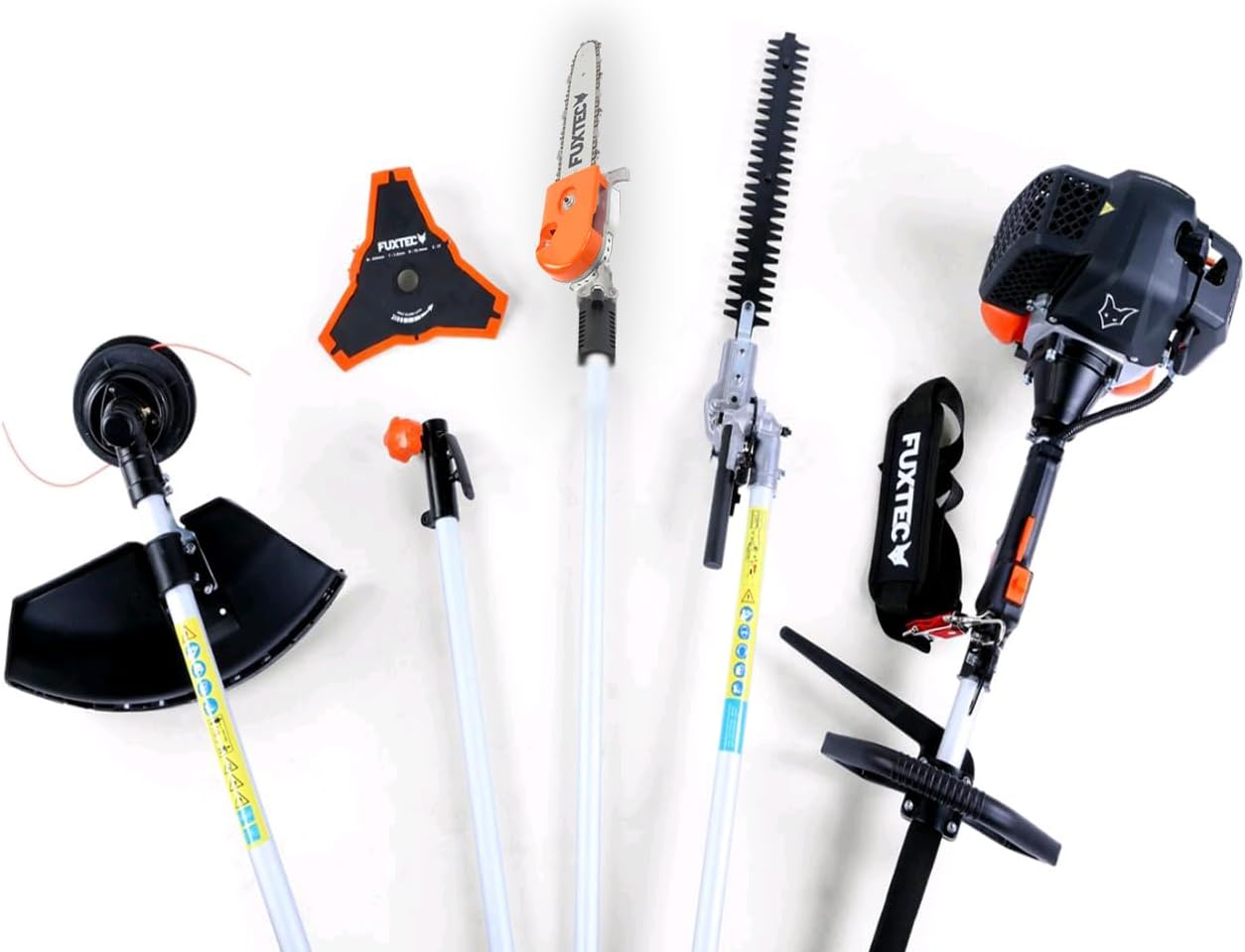 Fuxtec Débroussailleuse Thermique Multifonction 5 en 1 Multitool FX-MT152E - Easy Starter 3CV 52 cm³, Moteur 2 Temps, Élagueuse Taille Haie Coupe Bordure Avec Fil ou Lame 1 Mètre Rallonge