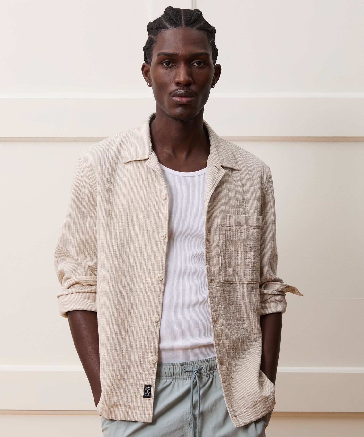 Cotton Double Cloth Gauze Overshirt