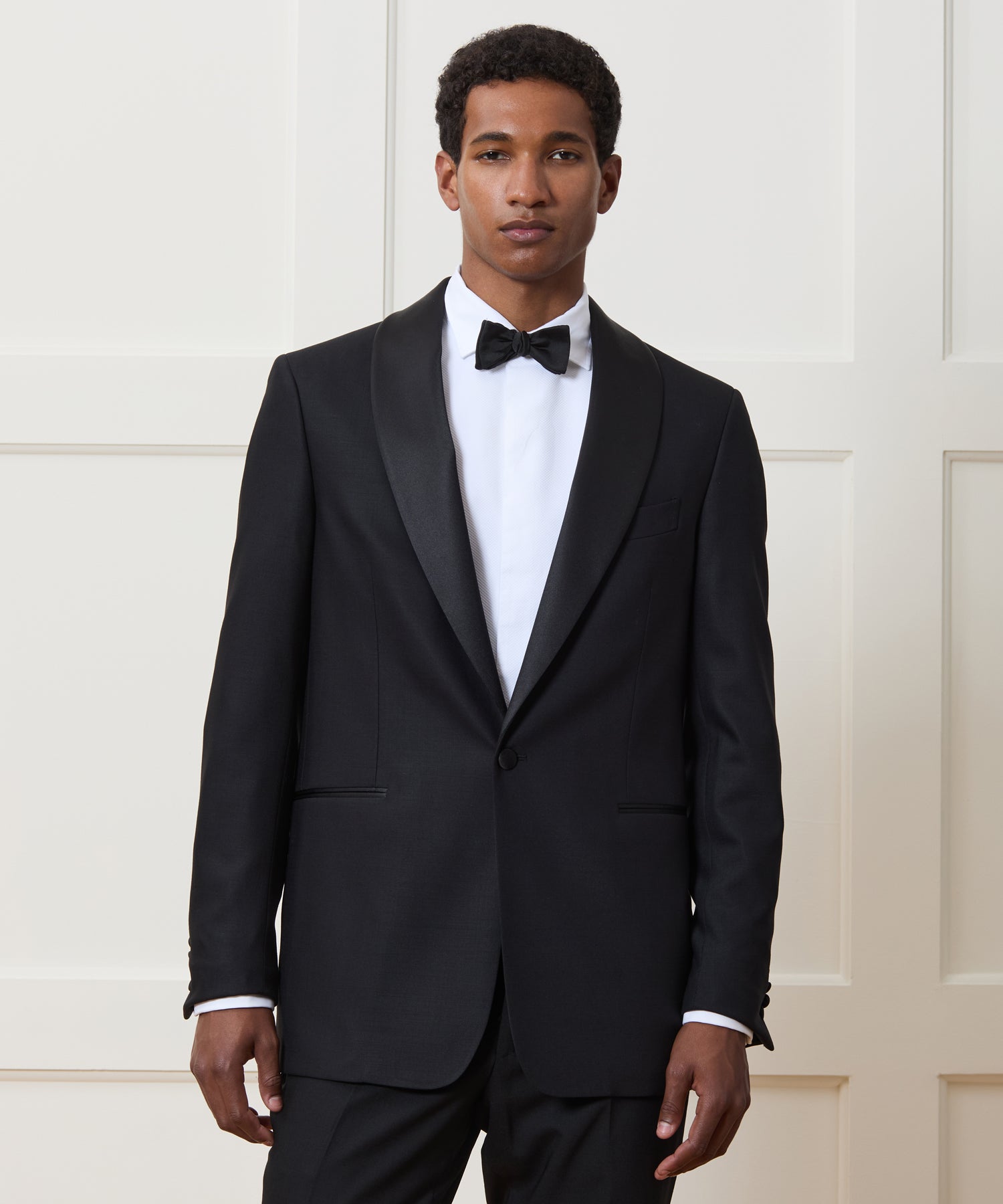 Italian Wool Shawl Tuxedo Jacket in Black