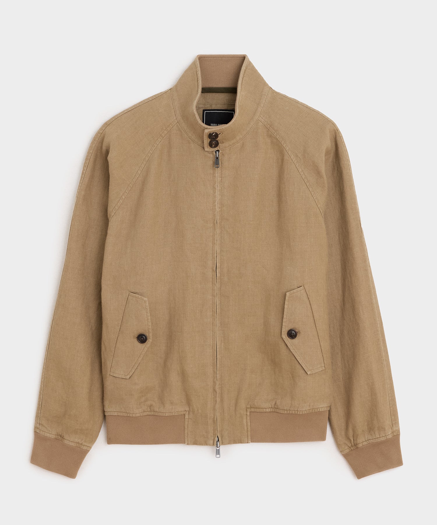 Cropped Linen Harrington Jacket