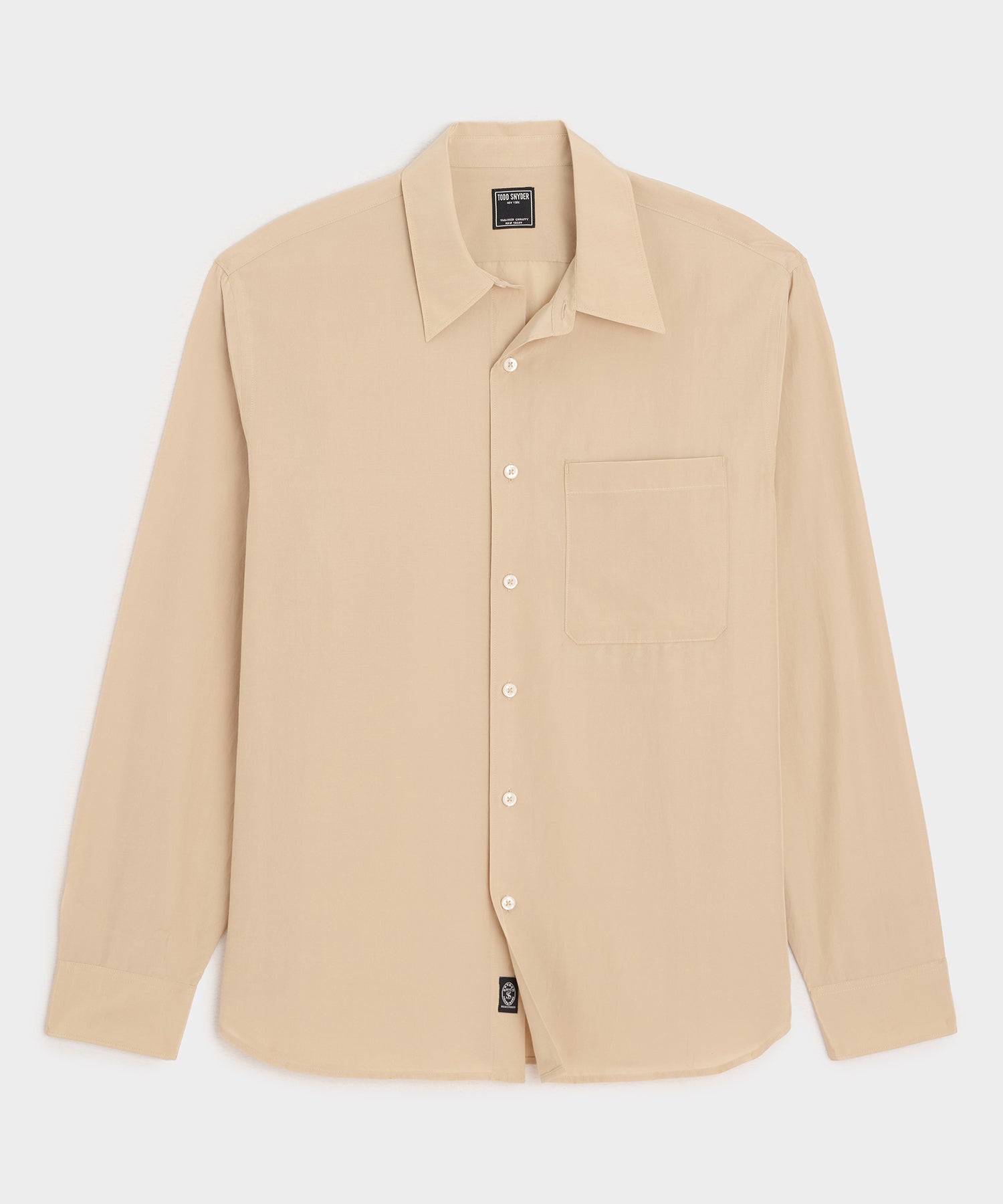Relaxed Silk-Cotton Point Collar Shirt