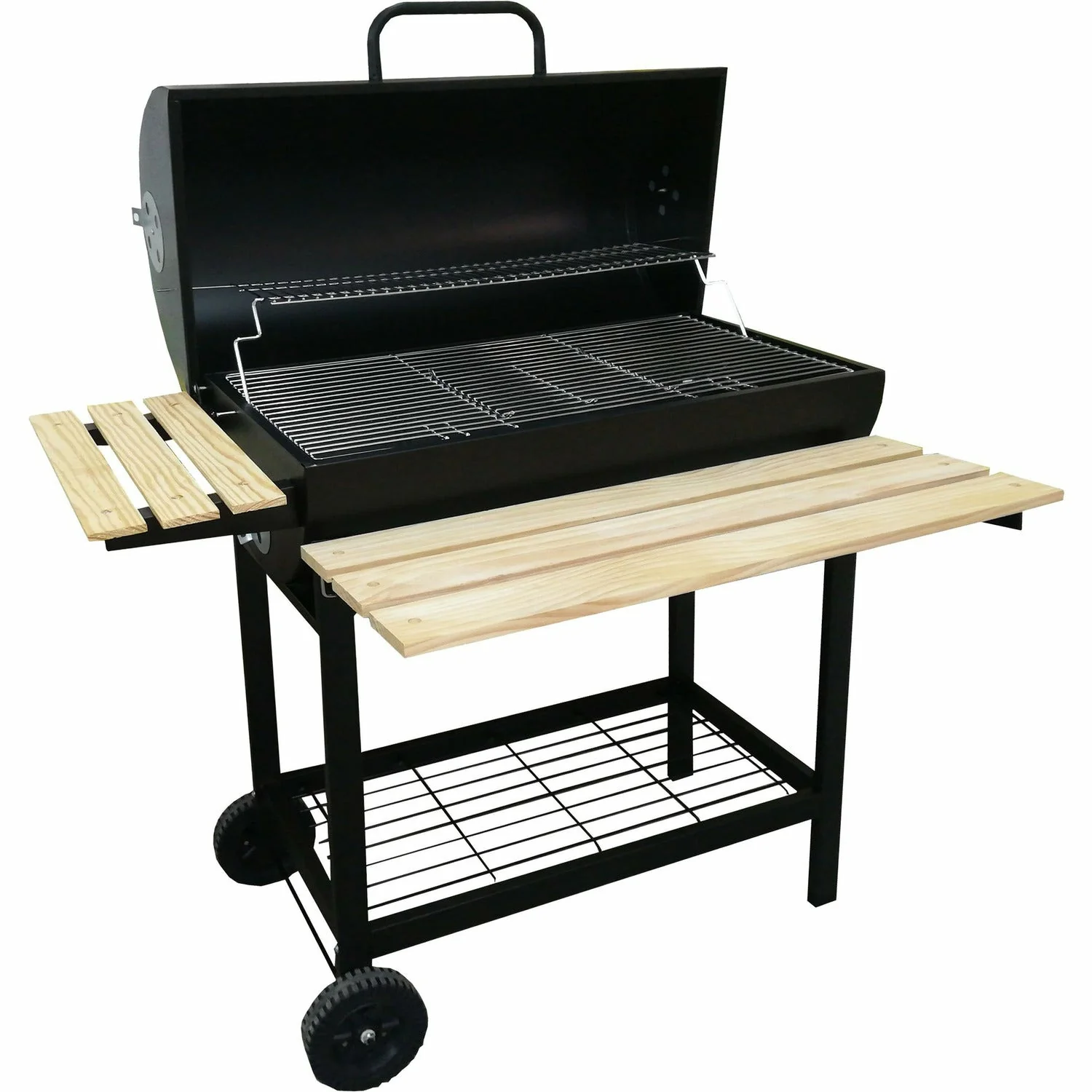 Barbecue con coperchio e ruote h103x108x71cm