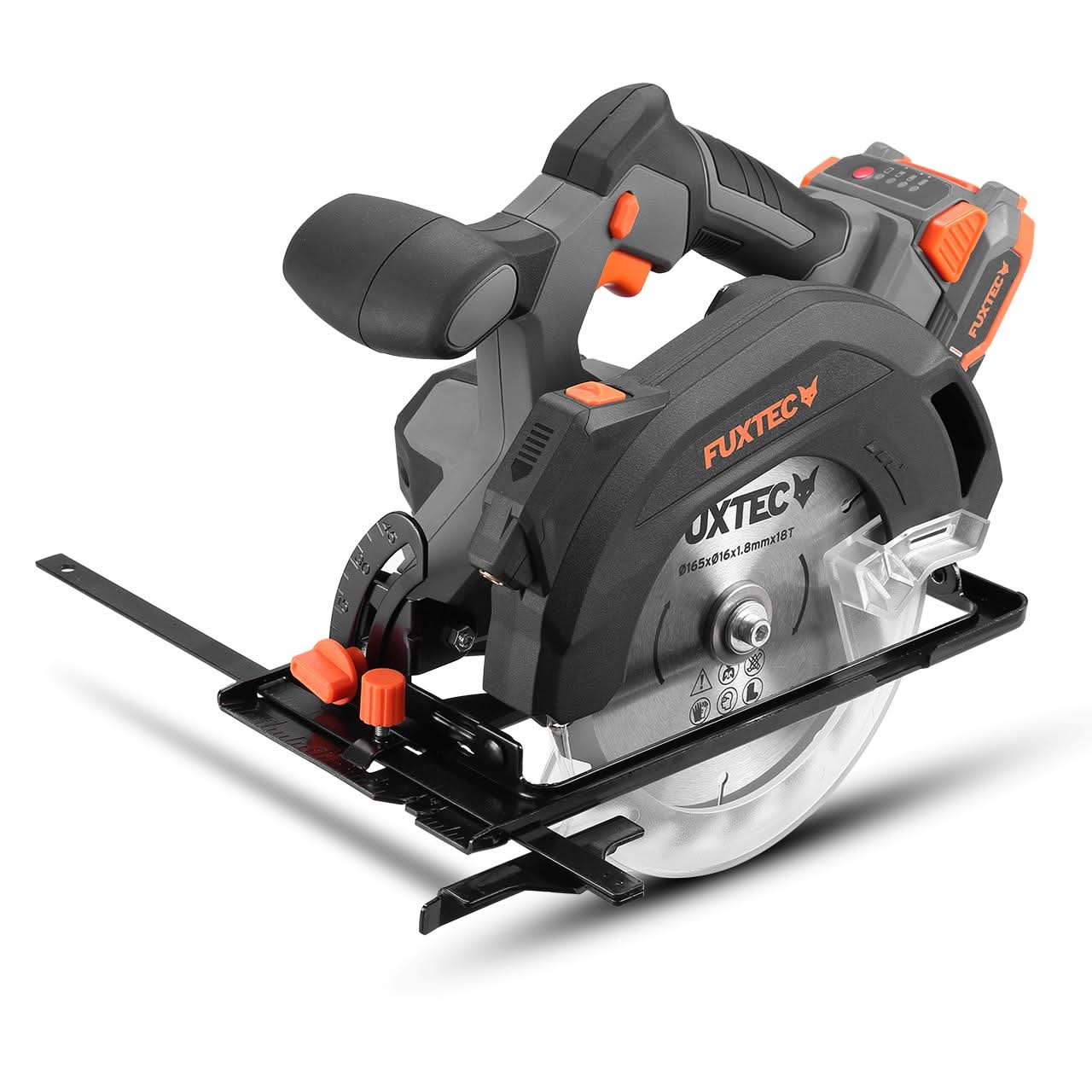 Scie circulaire portative batterie FUXTEC 20V FX-E1CS20 set avec batterie 4Ah et chargeur 1A