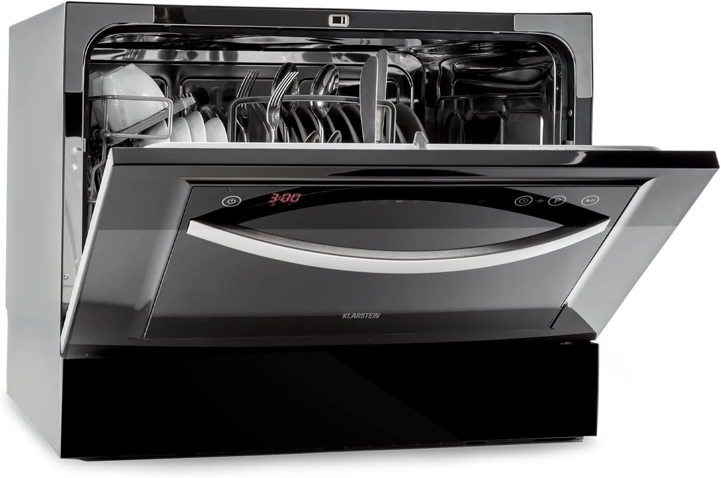 Klarstein Mini Lave Vaisselle de Table de 8 Couvert,Silencieux,6 Programmes de Lavage,Portable,Facile à Installer pour la Maison et Bureau