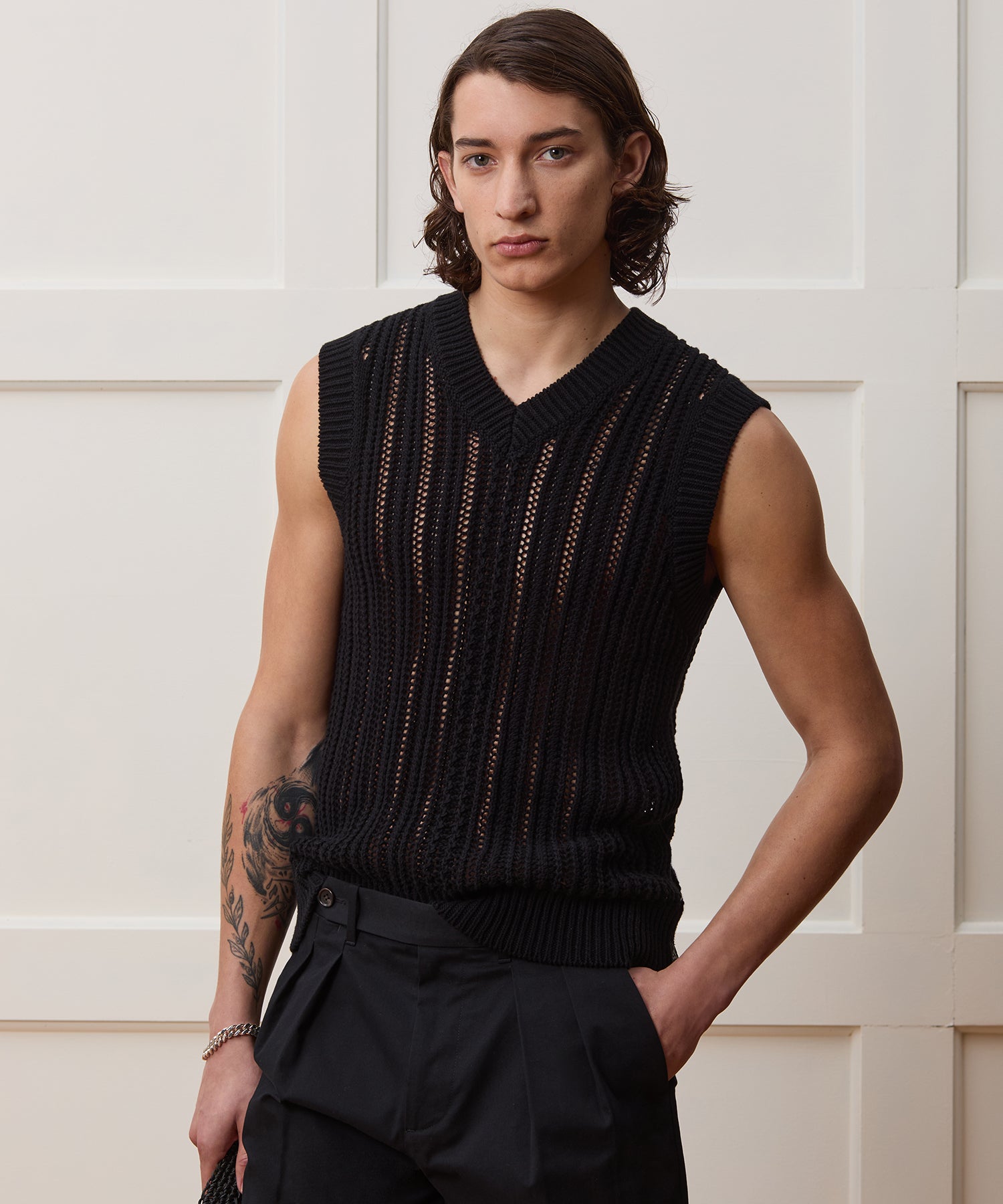 Open Stitch Sweater Vest