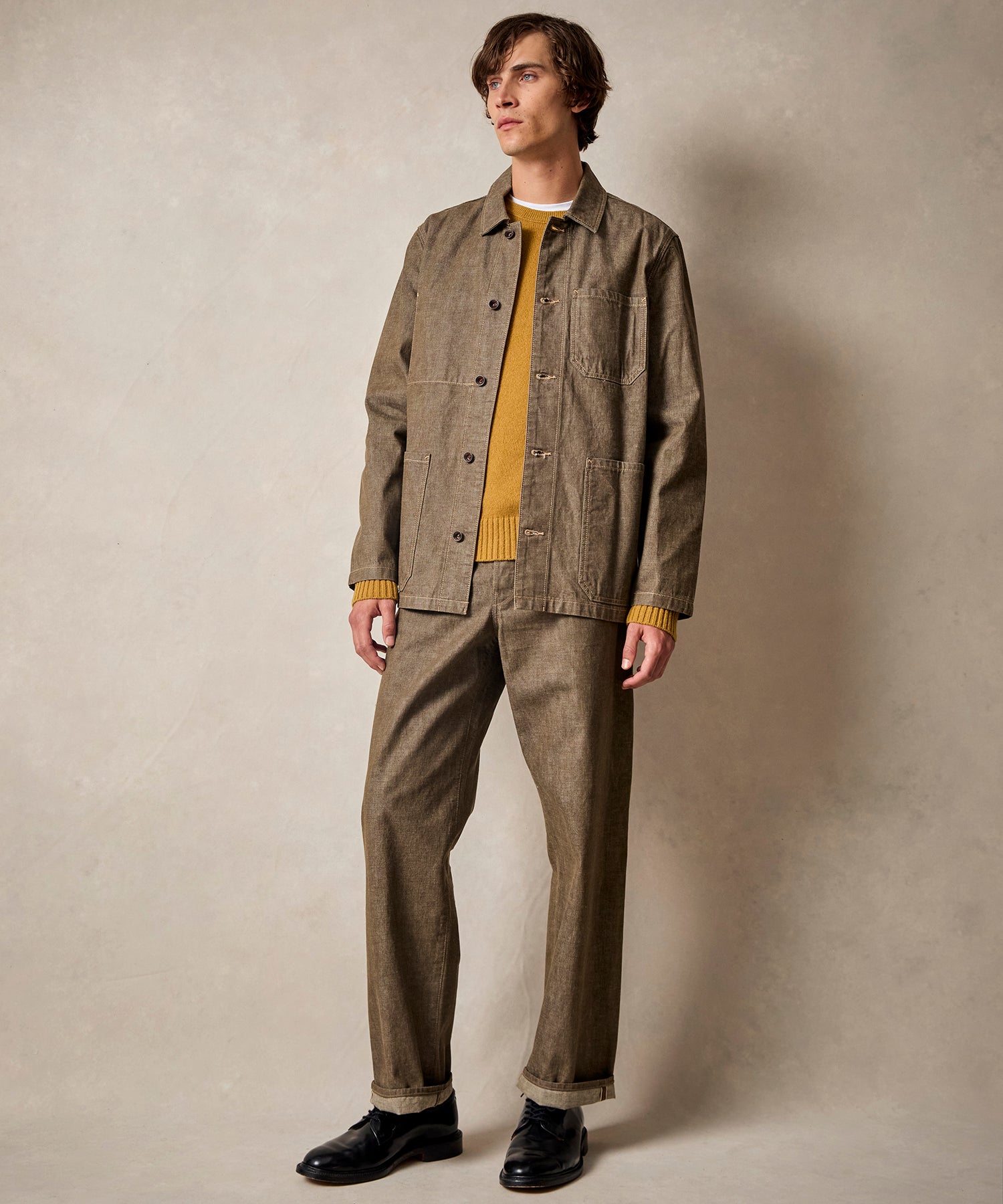 Lightweight Japanese Selvedge Chore Coat in Whiskey