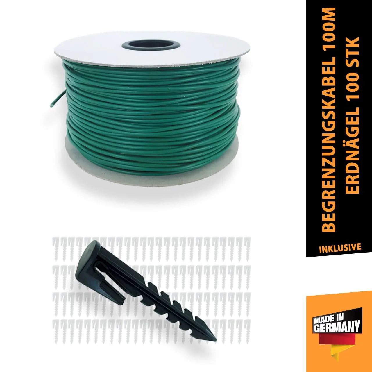 FUXTEC - Câble périphérique 100m + 100 clous de terre -  robots tondeuses - Made in Germany