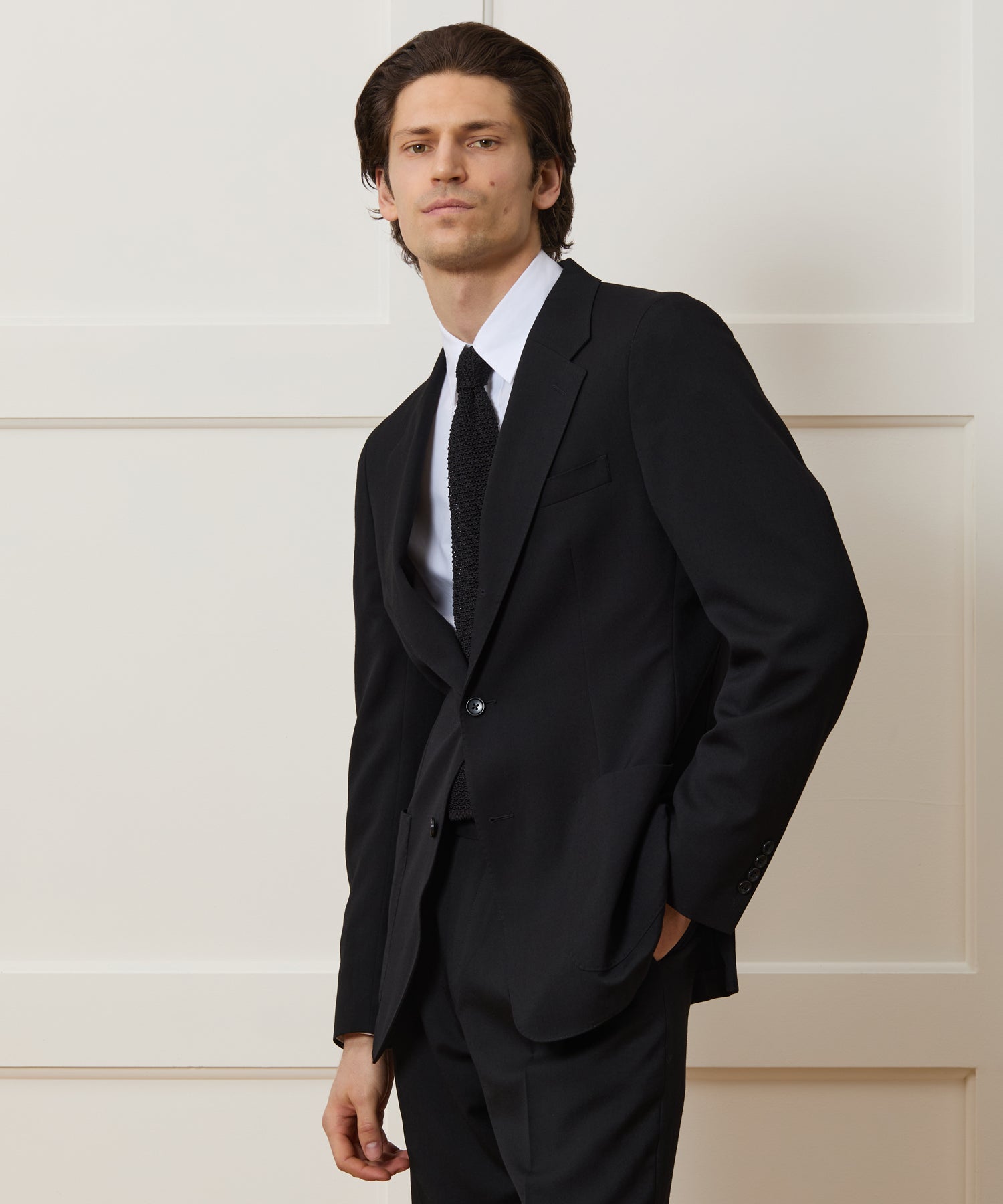 Italian Gabardine Madison Jacket in Black