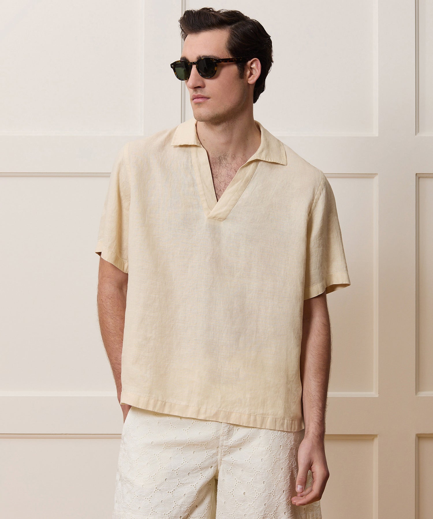Relaxed Sea Soft Irish Linen Popover Shirt