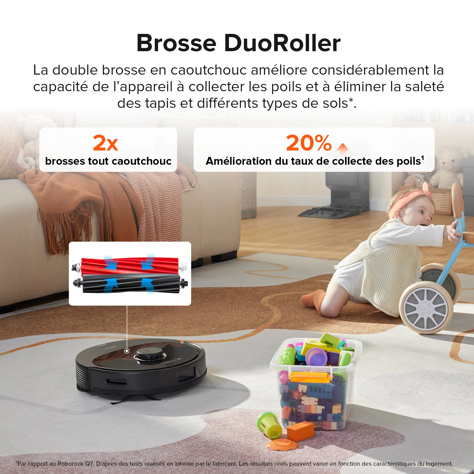 Roborock Q8 Max+ robot aspirateur avec station de vidage automatique