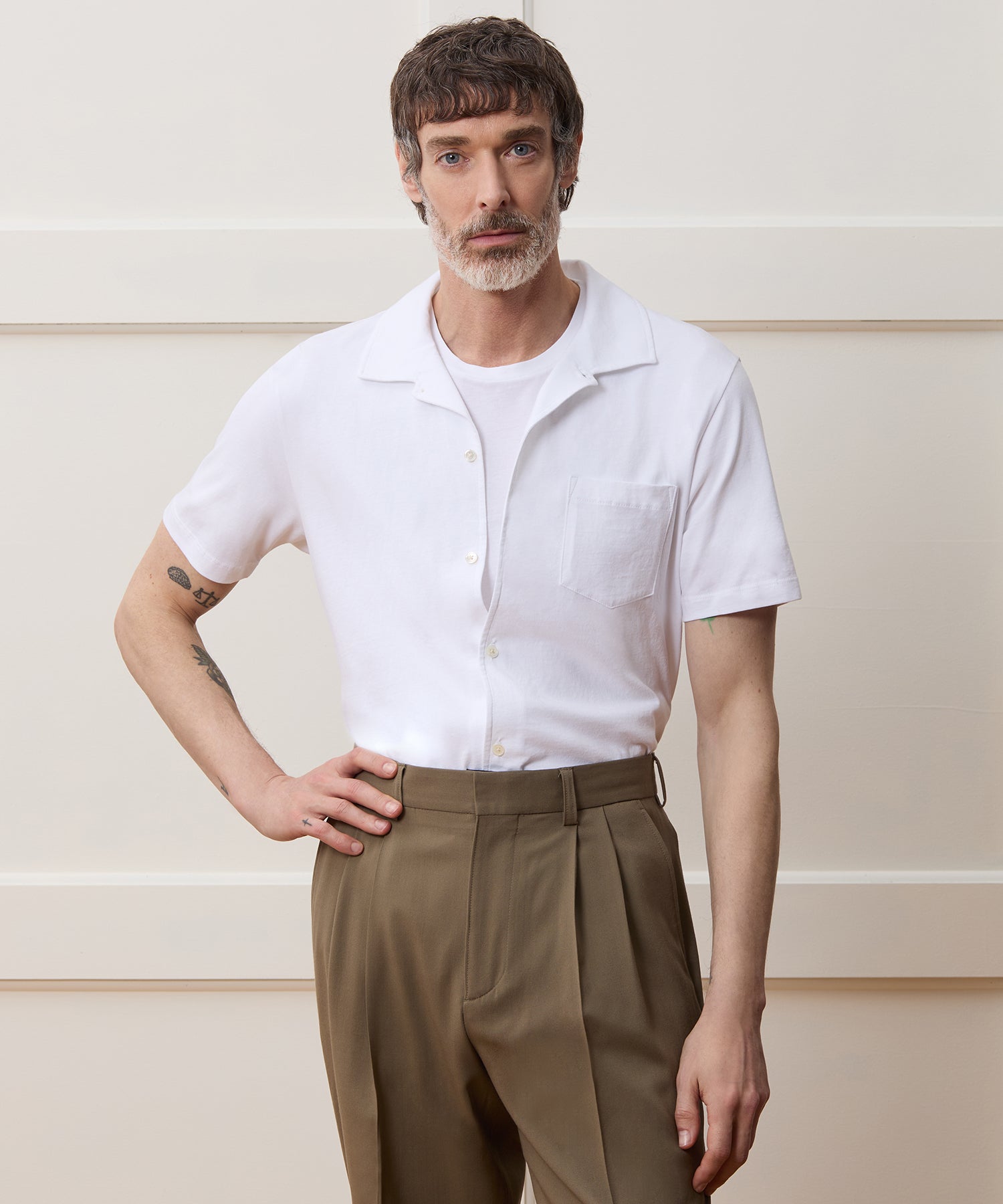 Made in L.A. Jersey Full-Placket Polo