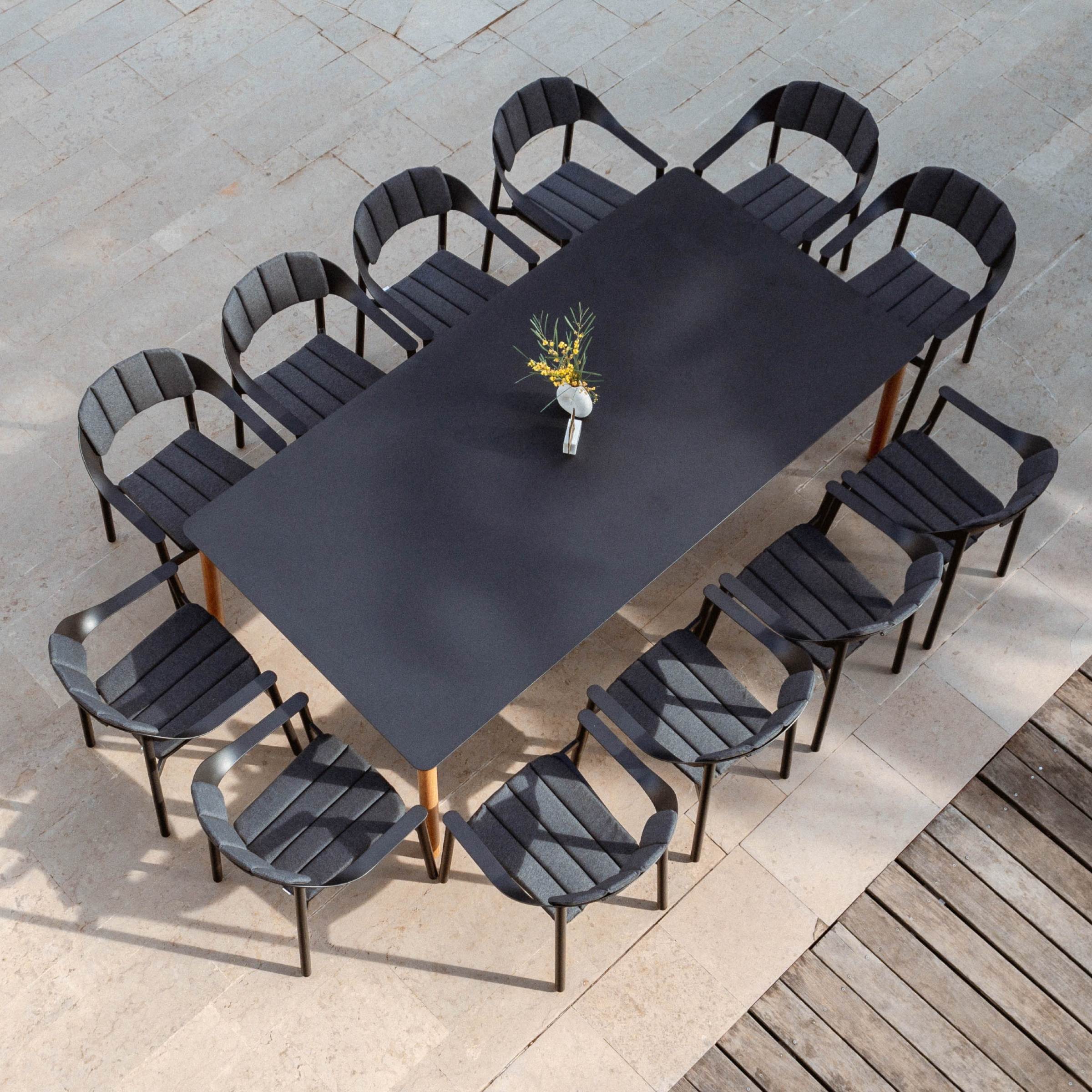 Table de jardin rectangulaire en aluminium 10 places (240 x 120 cm) Monte Carlo Gris anthracite - Action-sport36