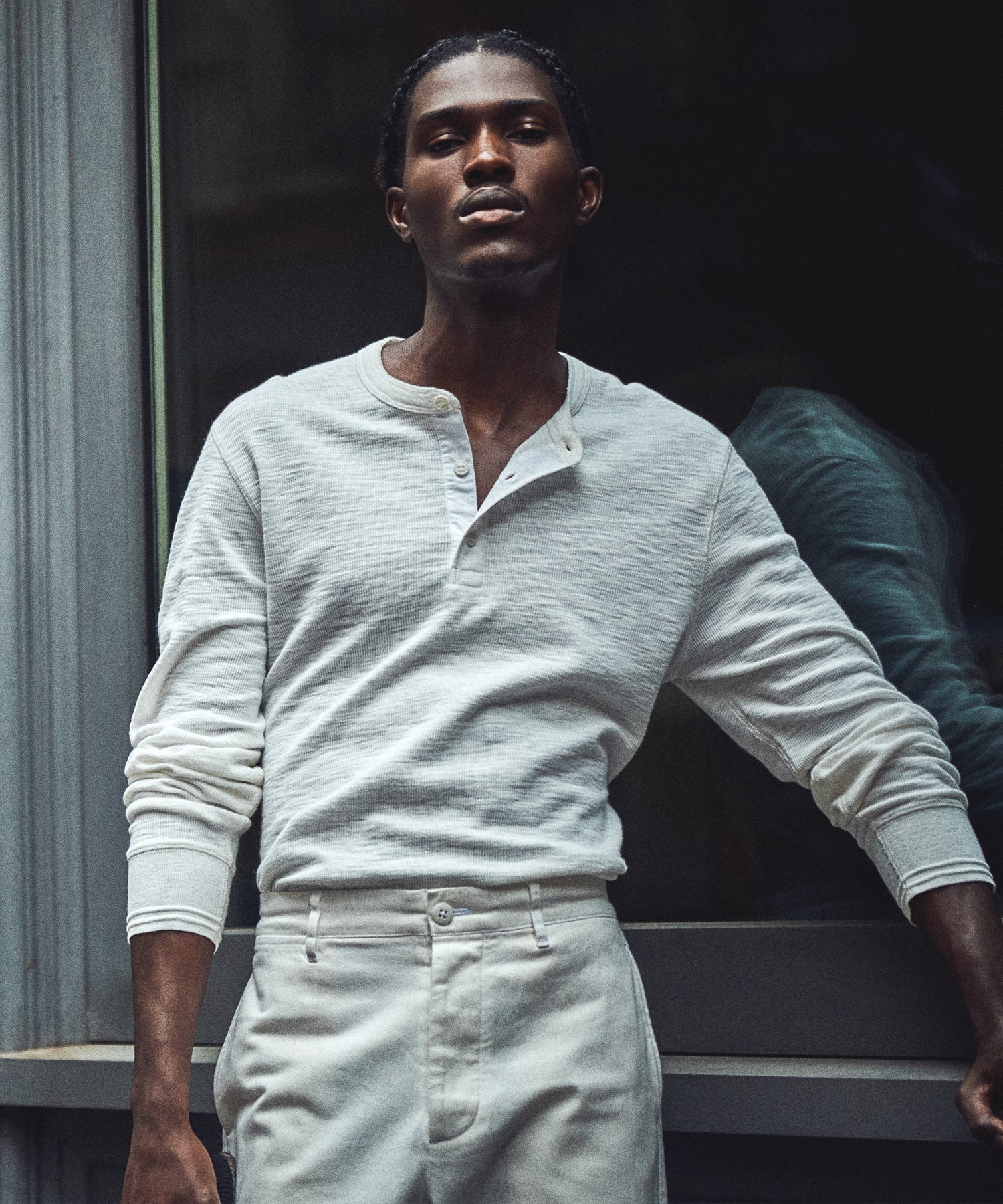 Lightweight Mini Waffle Henley