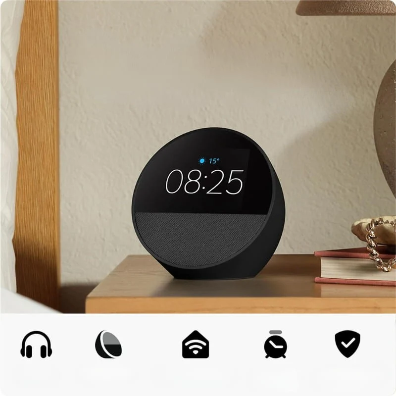 AMAZON Echo Spot 2024 Noir Assistant vocal connect��