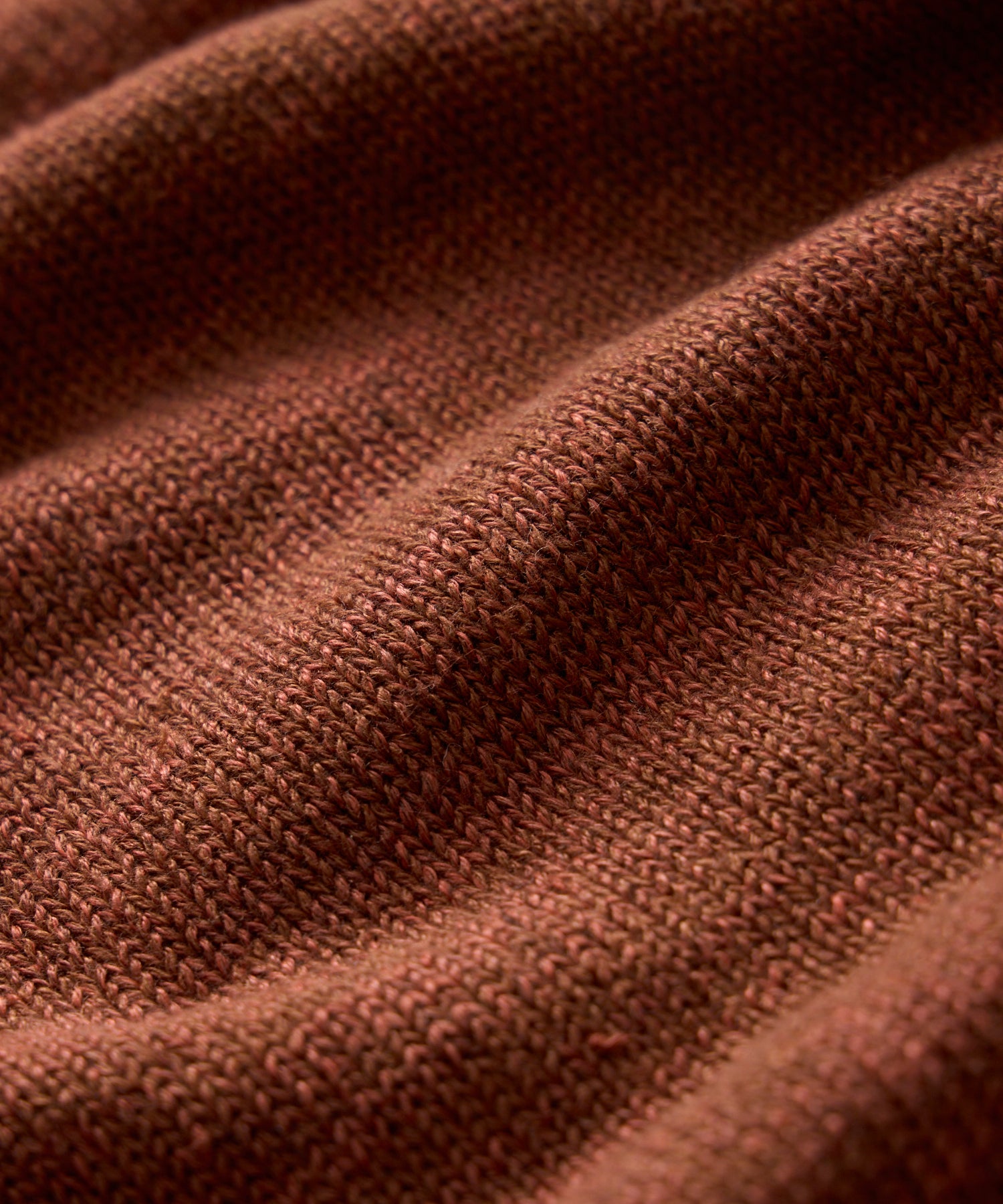 Inis Meáin Washed Linen Henley Polo in Rust Marl