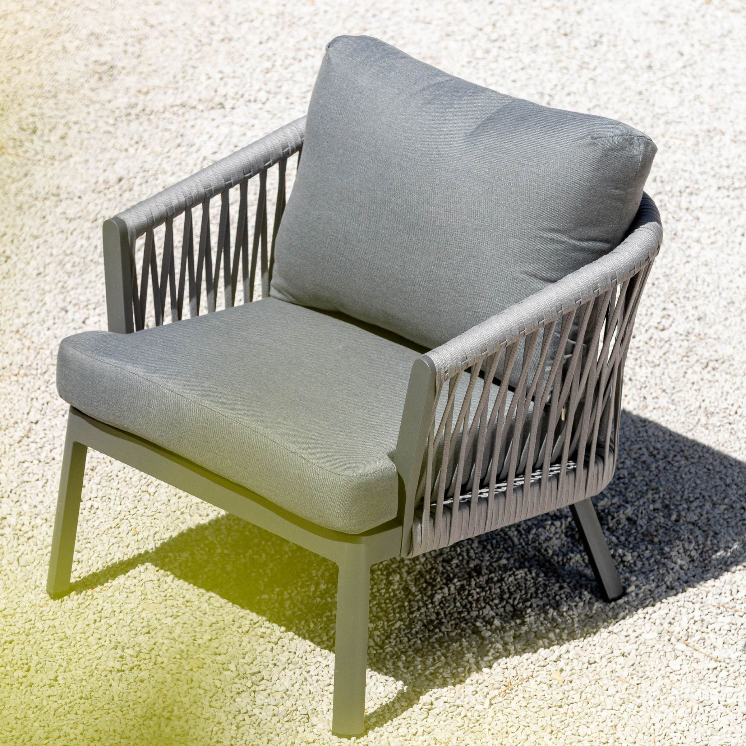 Salon de jardin en aluminium 2 places 3 pcs Amalfi Gris anthracite - Action-sport36