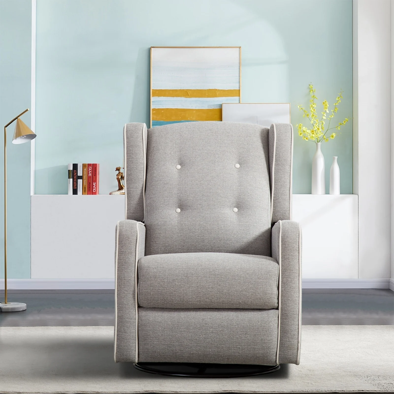 Racing Swivel Rocker Recliner Chair Single Seat Set of two